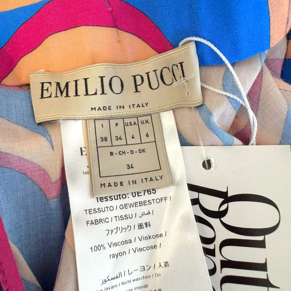 Emilio Pucci Maxi Skirt Pink Blue Patterned Fringe Trim
