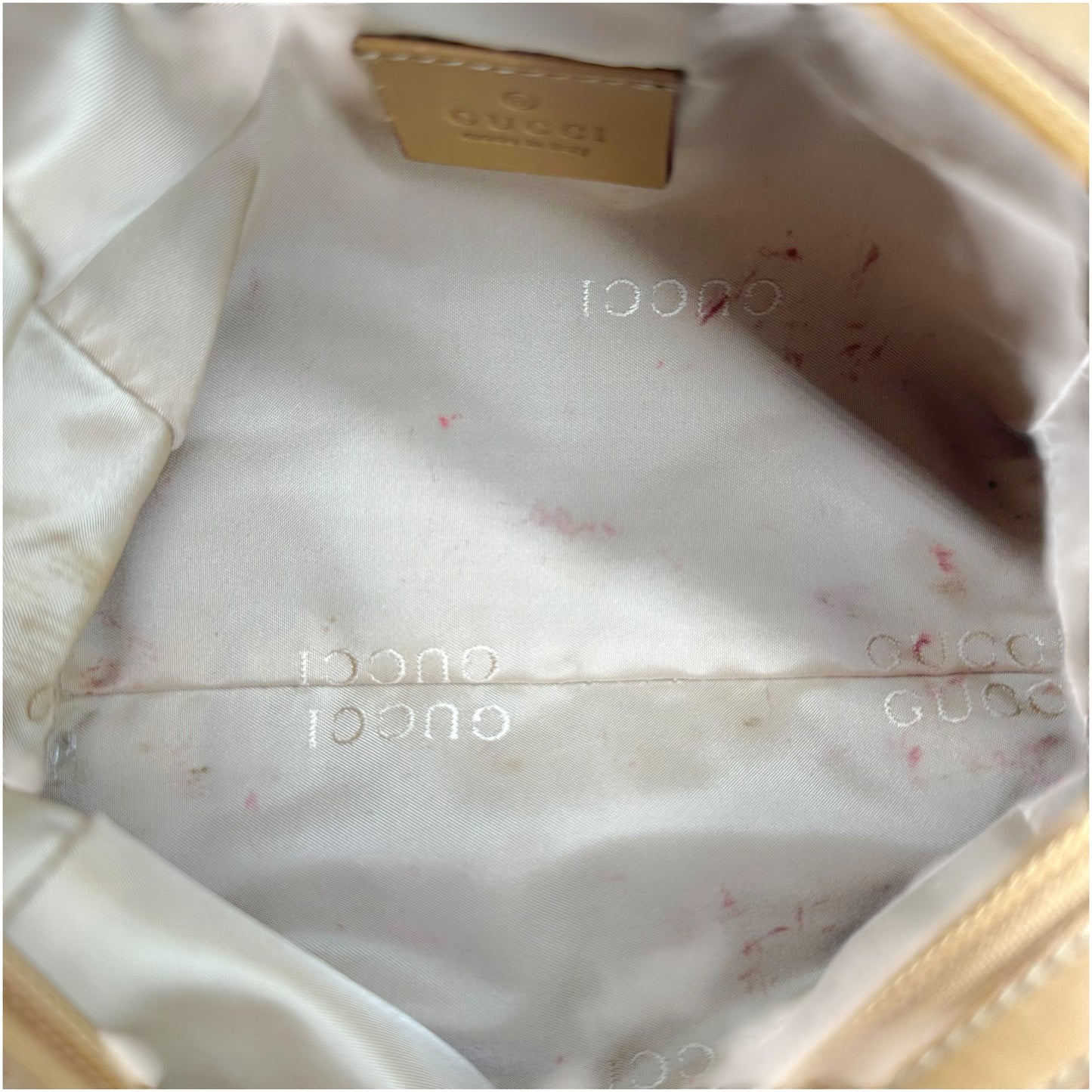 Gucci Tan Monogram Leather Cosmetic Pouch