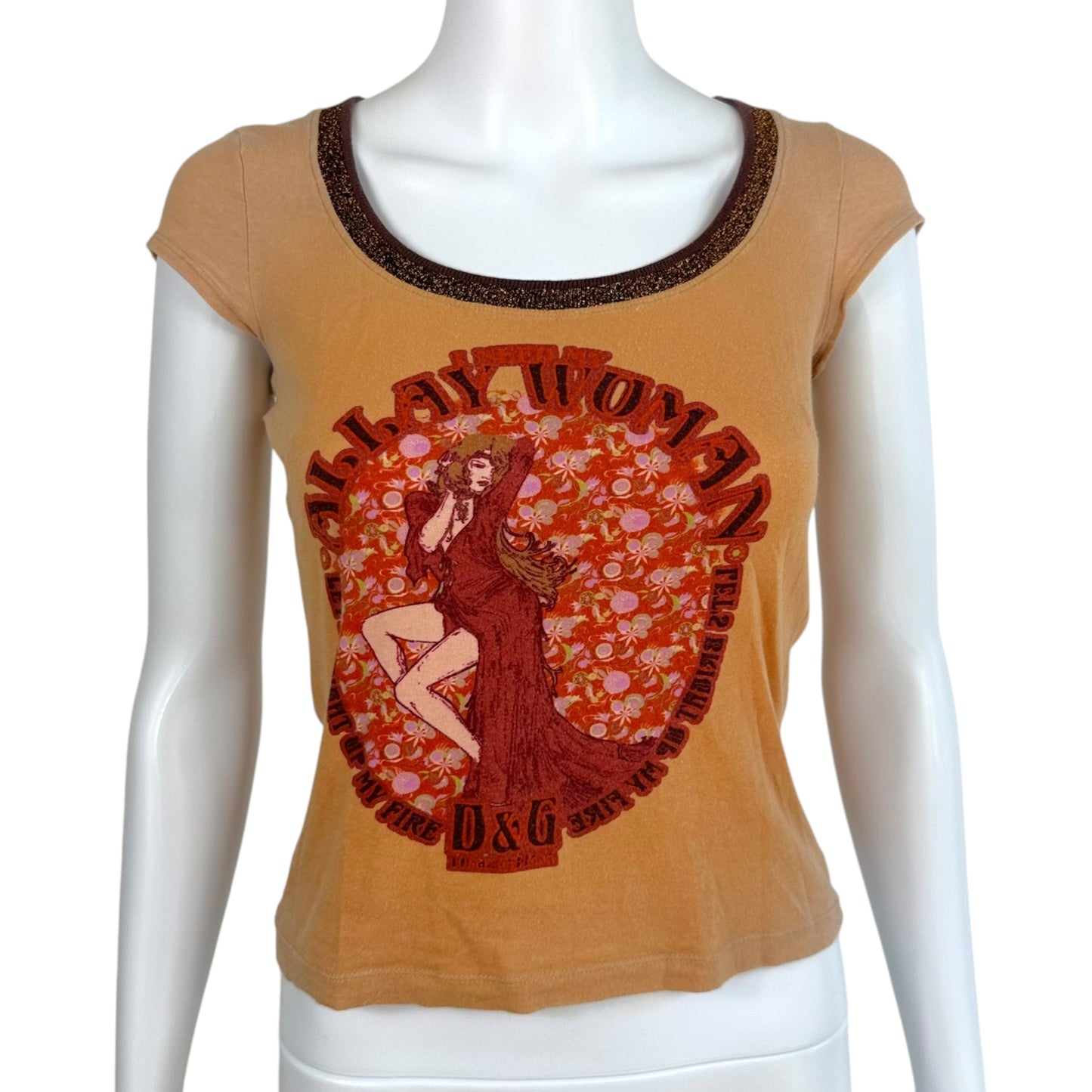 D&G Dolce & Gabbana Lady Graphic Gradient Print T-Shirt