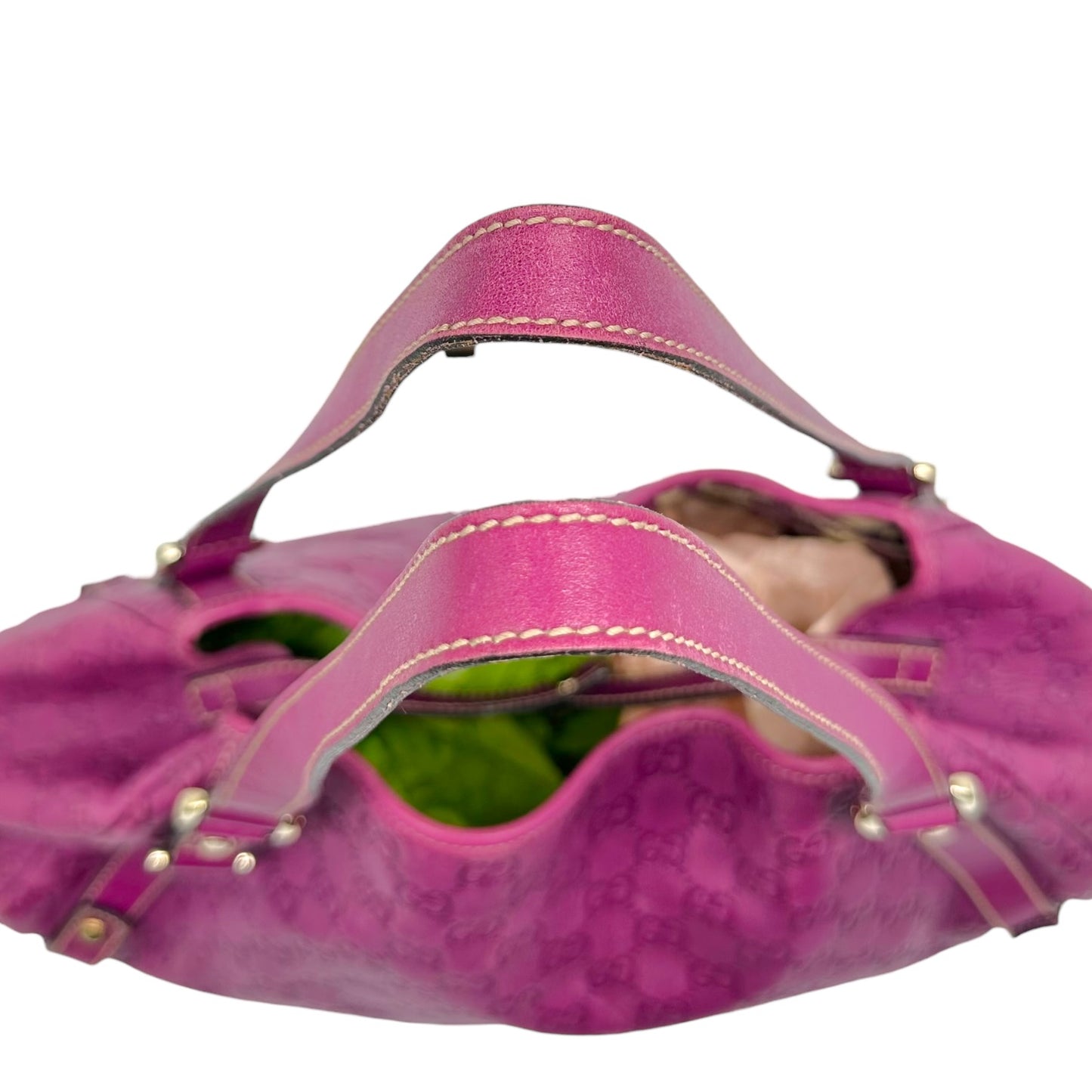 Gucci Magenta Guccissima Monogram Shima Shoulder Bag