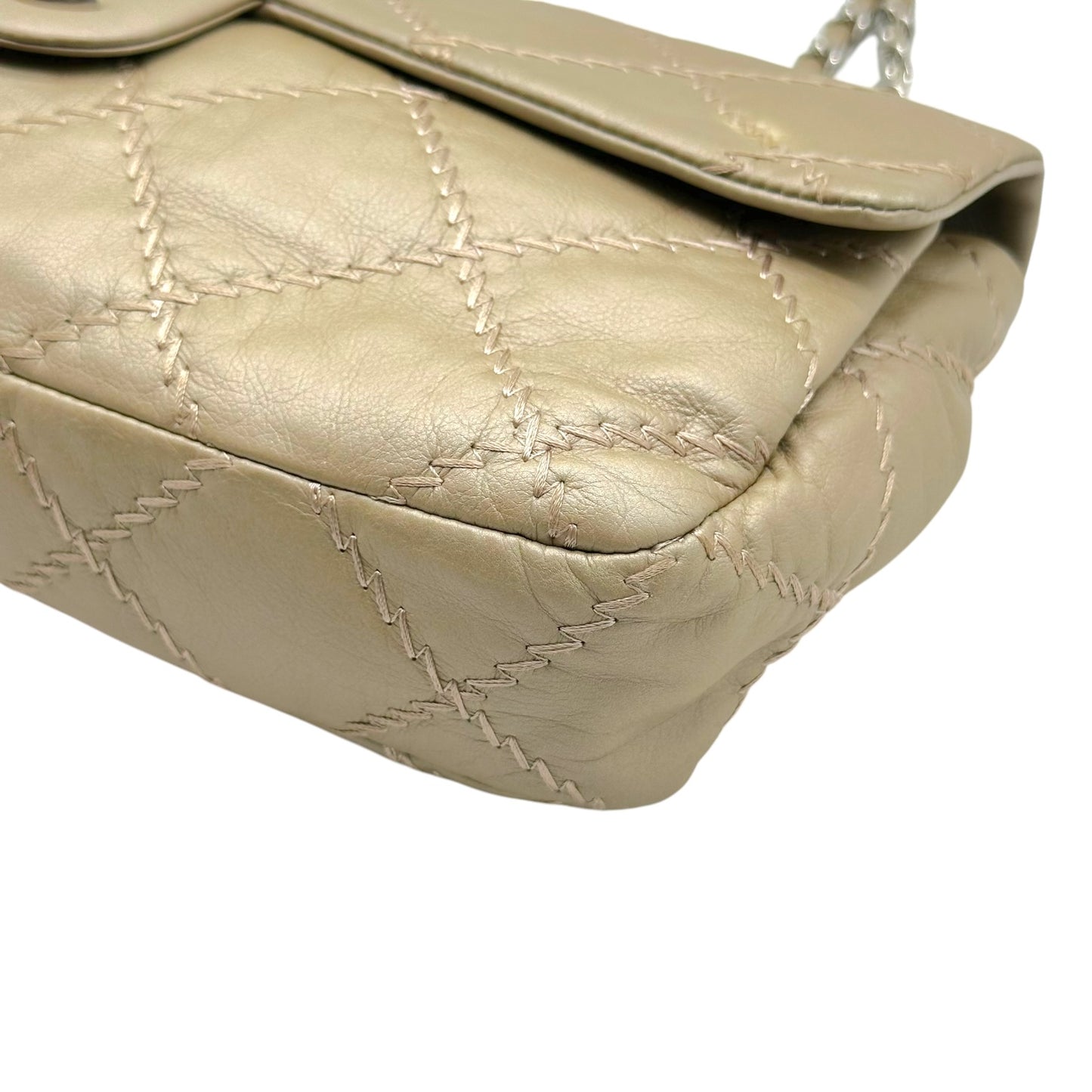 Chanel Gold & Silver Matelasse East-West Flap Bag 2011