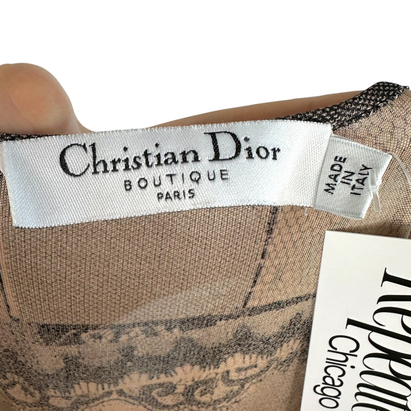 Christian Dior S/S 2006 Lingerie Lace Print Knit Silk Mini Dress