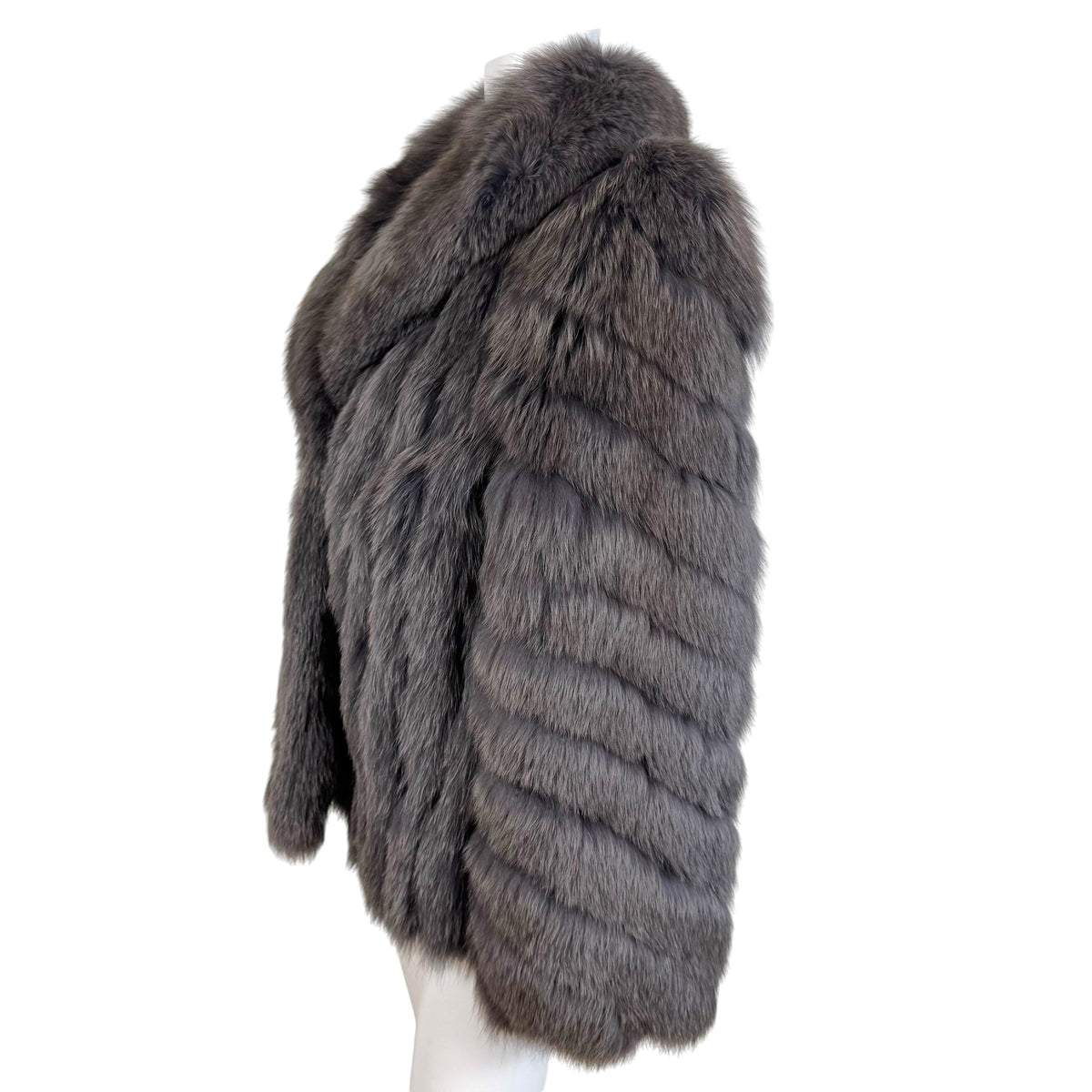 Saga Fox Gray Dyed Fox Fur Coat