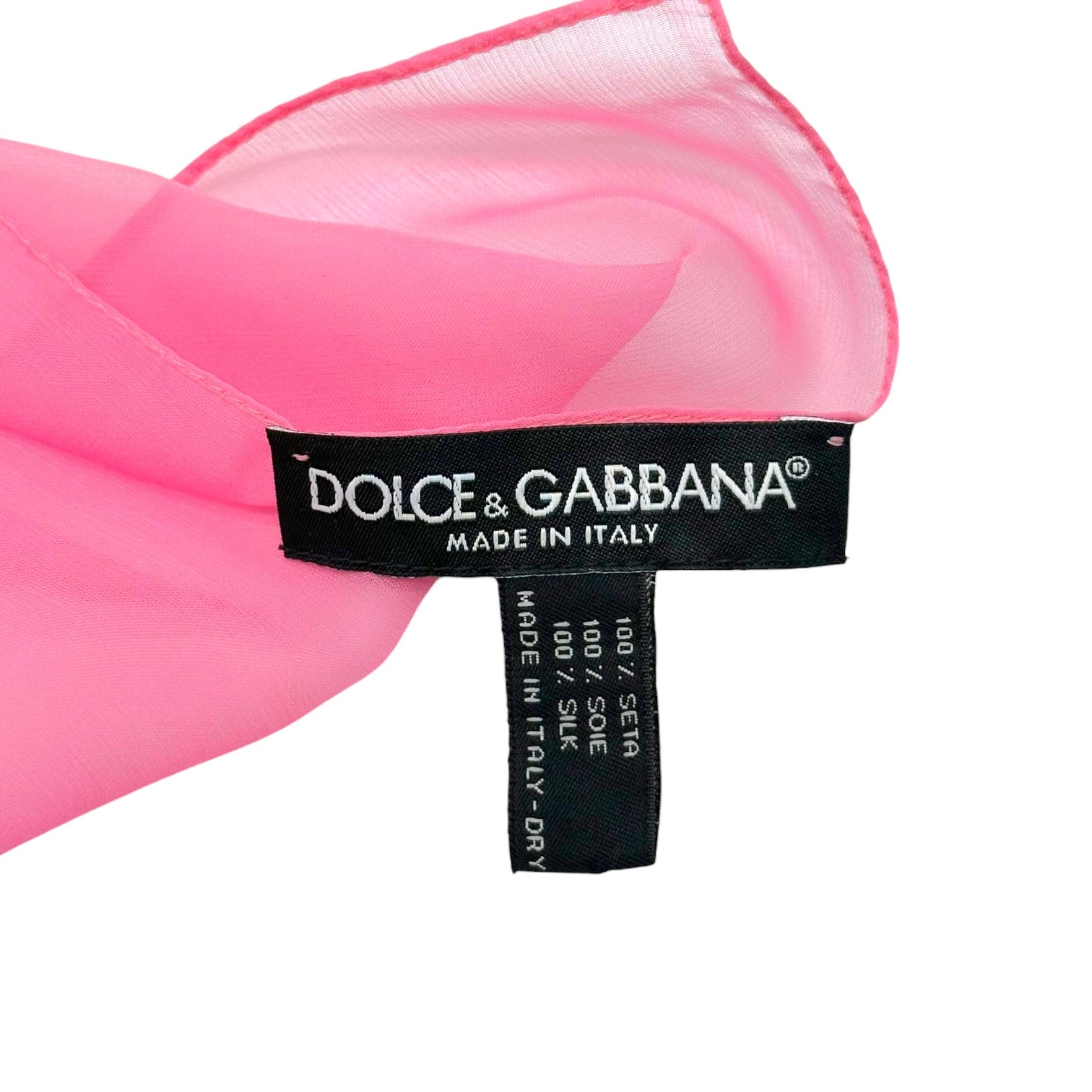Dolce & Gabbana Hot Pink Sheer Silk Square Scarf
