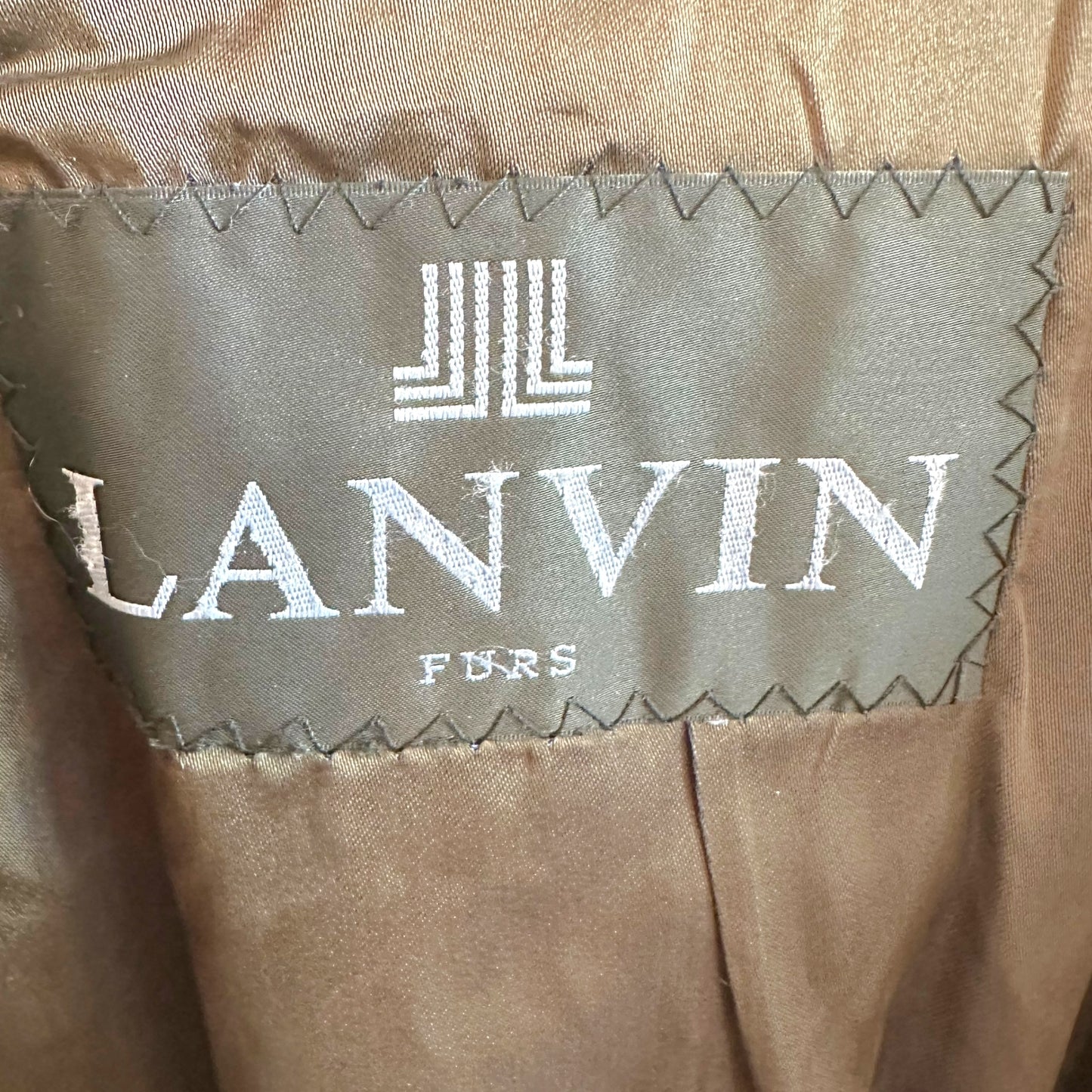Lanvin Brown Mink Fur Coat with Notched Collar