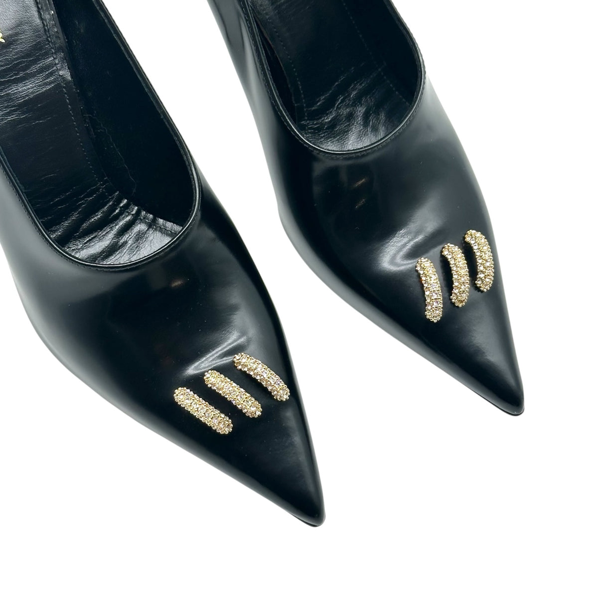 Givenchy Black Leather Crystal Embellished Pumps