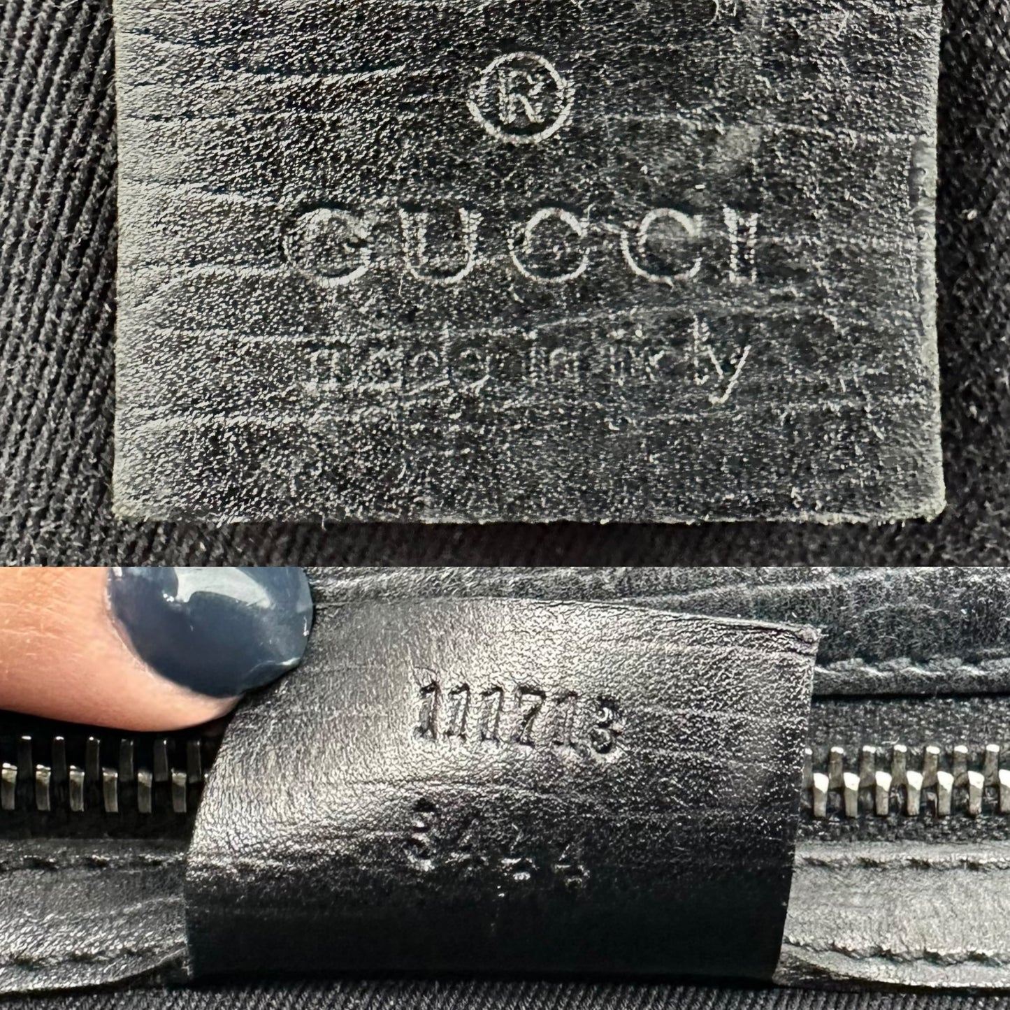 Gucci Black Monogram Bamboo East West Bag