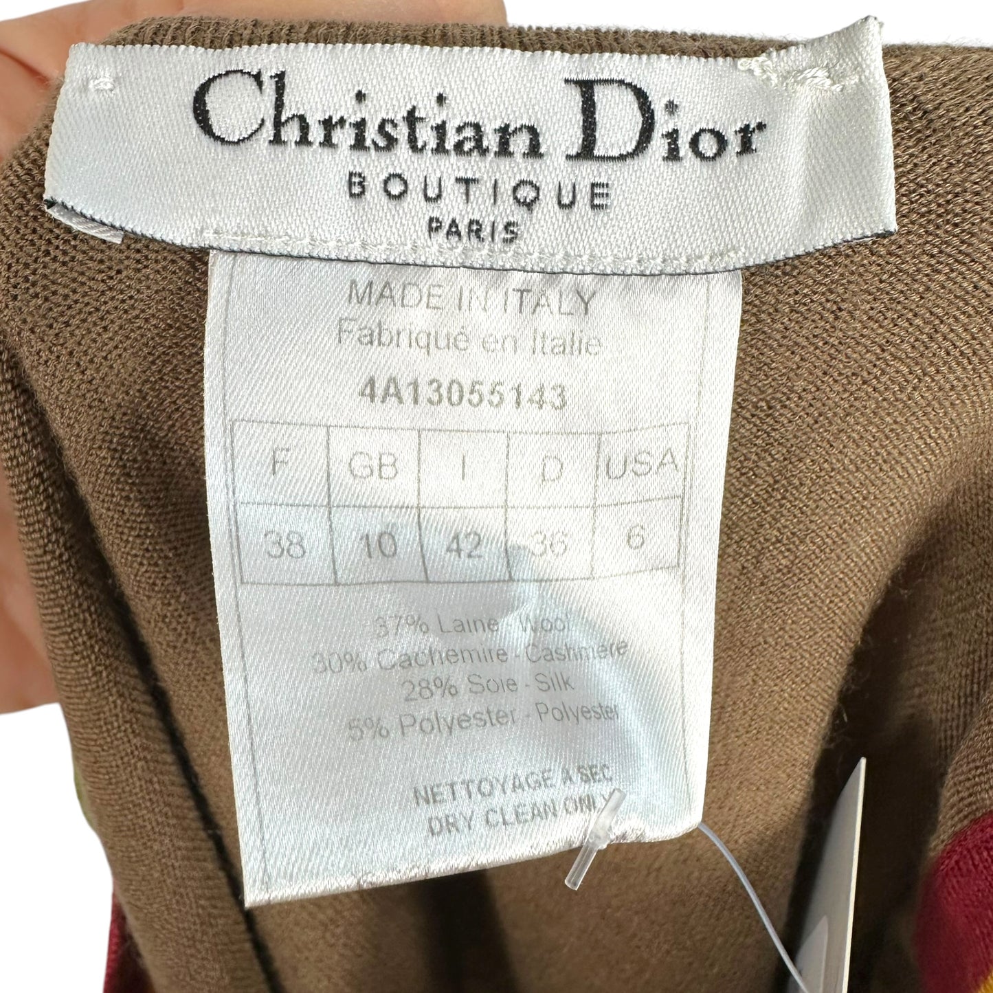 Christian Dior F/W 2004 Rasta Belted Cashmere & Wool Knit Tank