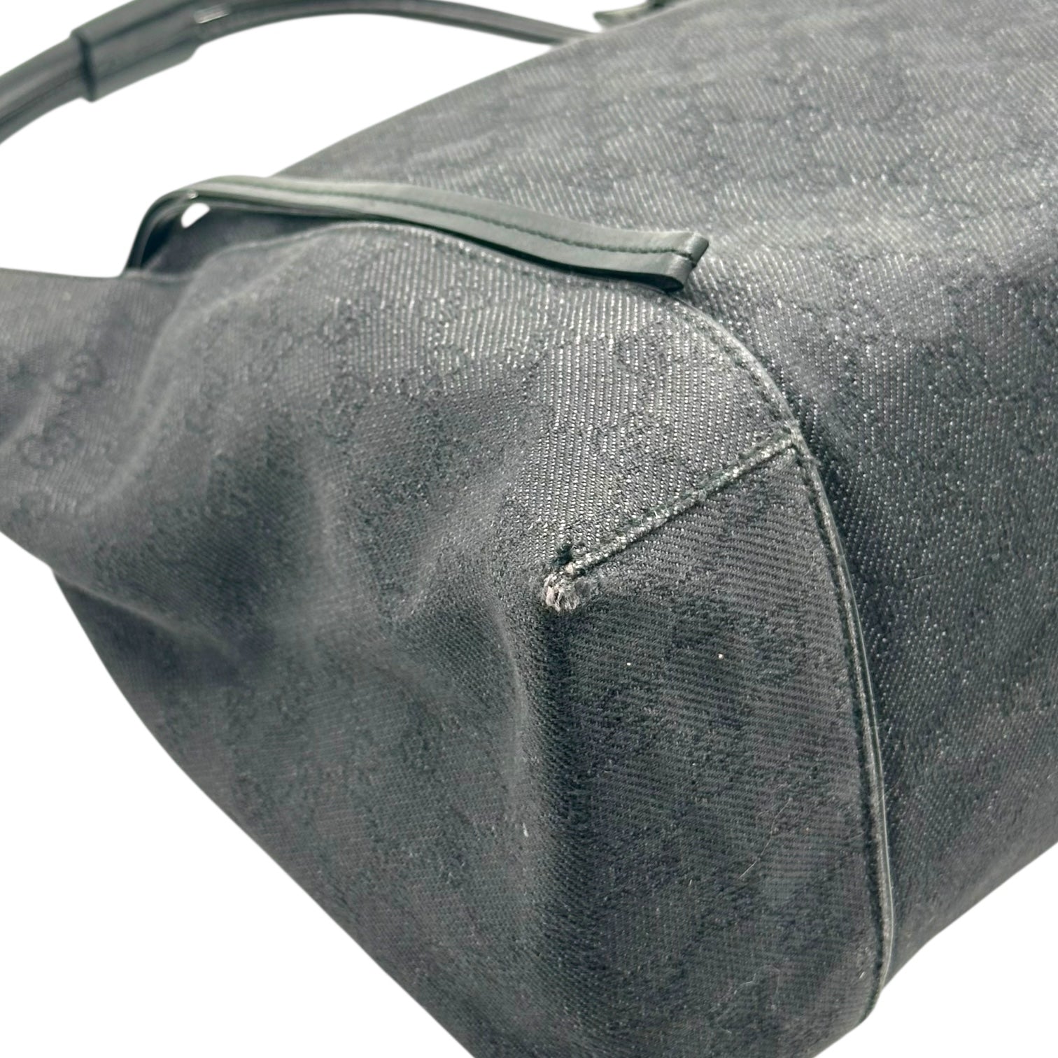 Gucci Gray Denim Monogram Large Hobo Bag - Outfit Repeater