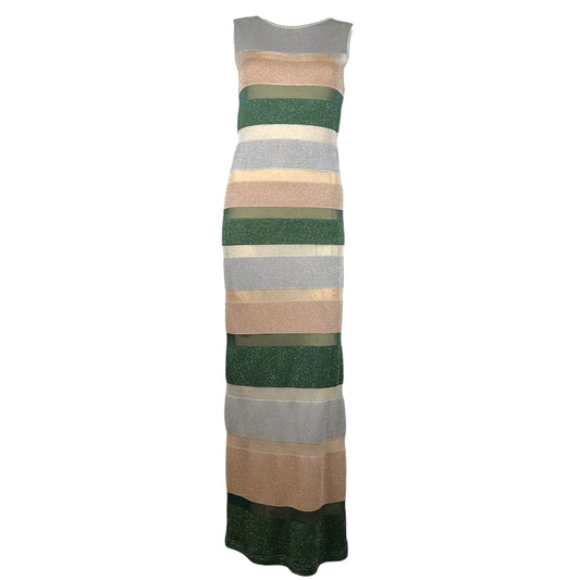 Missoni Semi-Sheer Striped Metallic Knit Maxi Dress