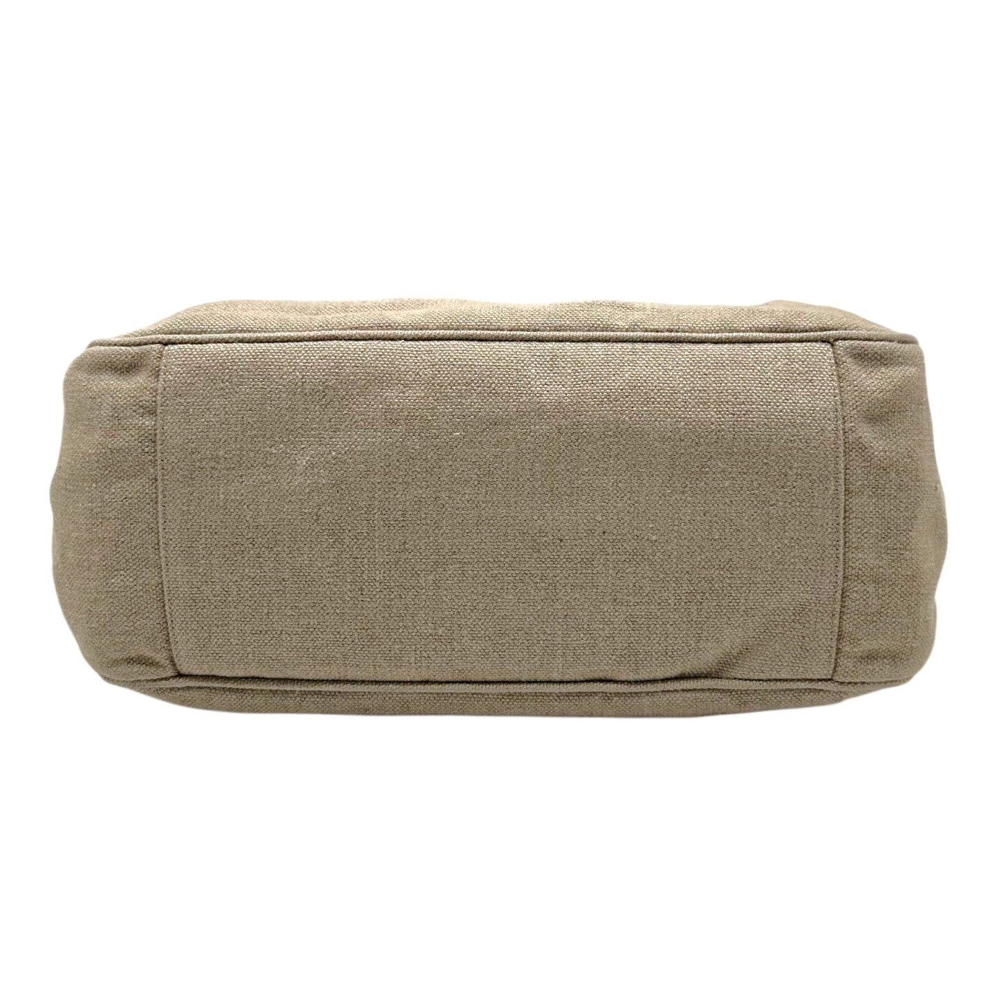 Chanel Large Beige Fabric & Plastic Handle Logo Clutch Bag 1996-97