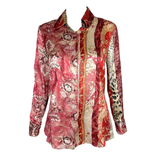 Roberto Cavalli 2005 Silk Striped Blouse