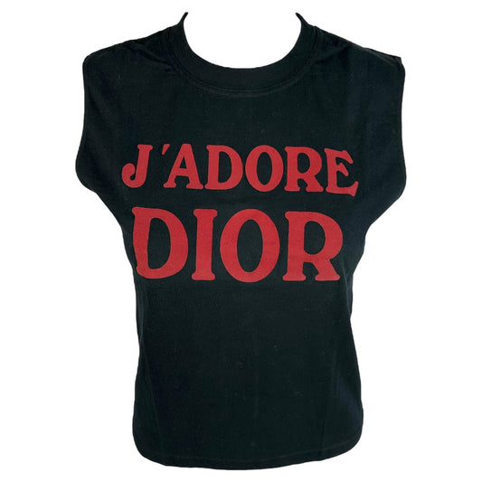 Christian Dior F/W 2002 Black & Red J'Adore Dior Tank
