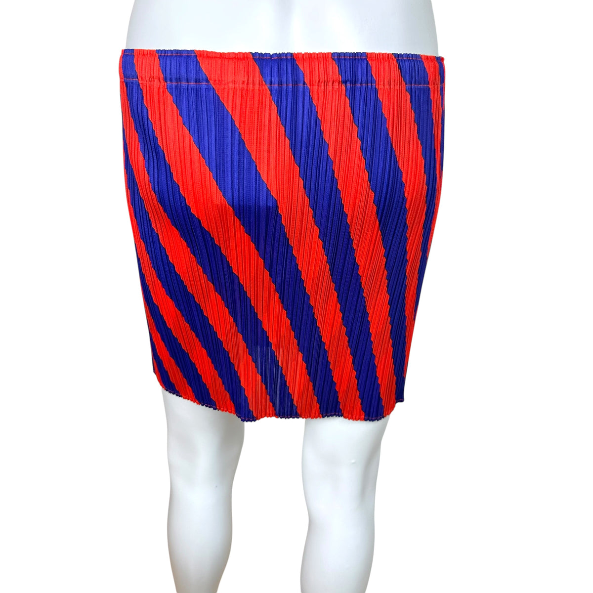 Issey Miyake Pleats Please Purple Red Striped Mini Skirt