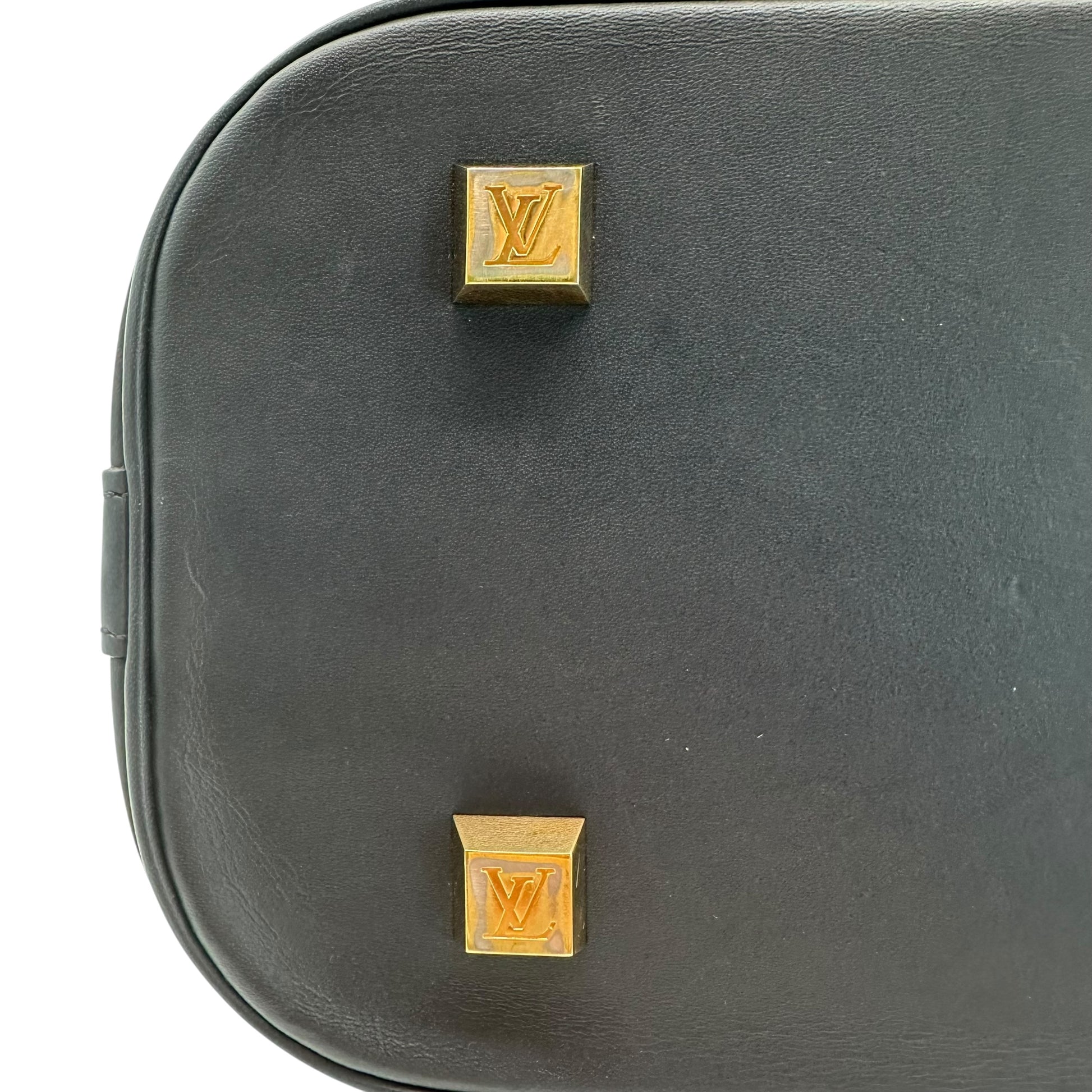 Louis Vuitton Navy Blue Lin Monogram East West Alma Bag - Outfit Repeater