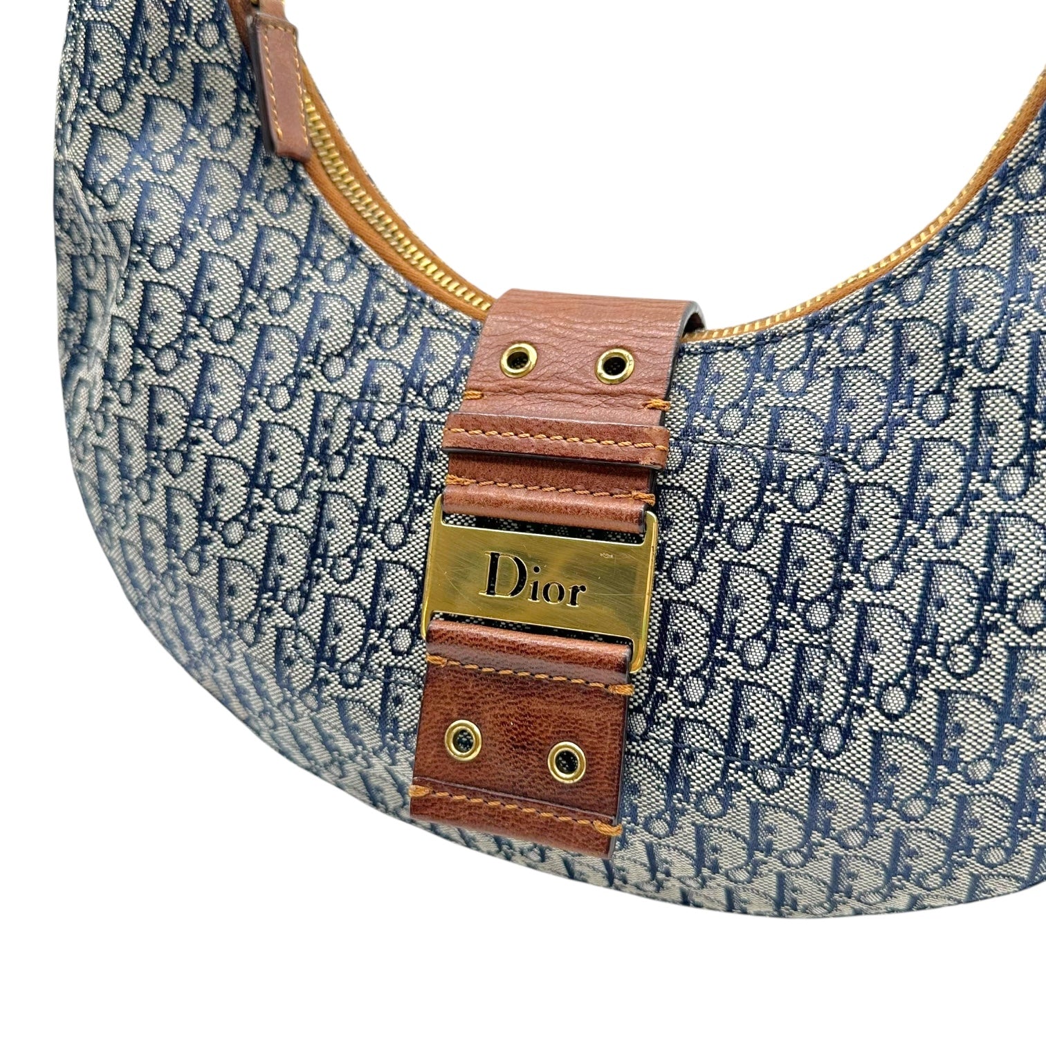 Christian Dior Navy Blue Trotter Street Chic Crescent Shoulder Bag - Outfit Repeater