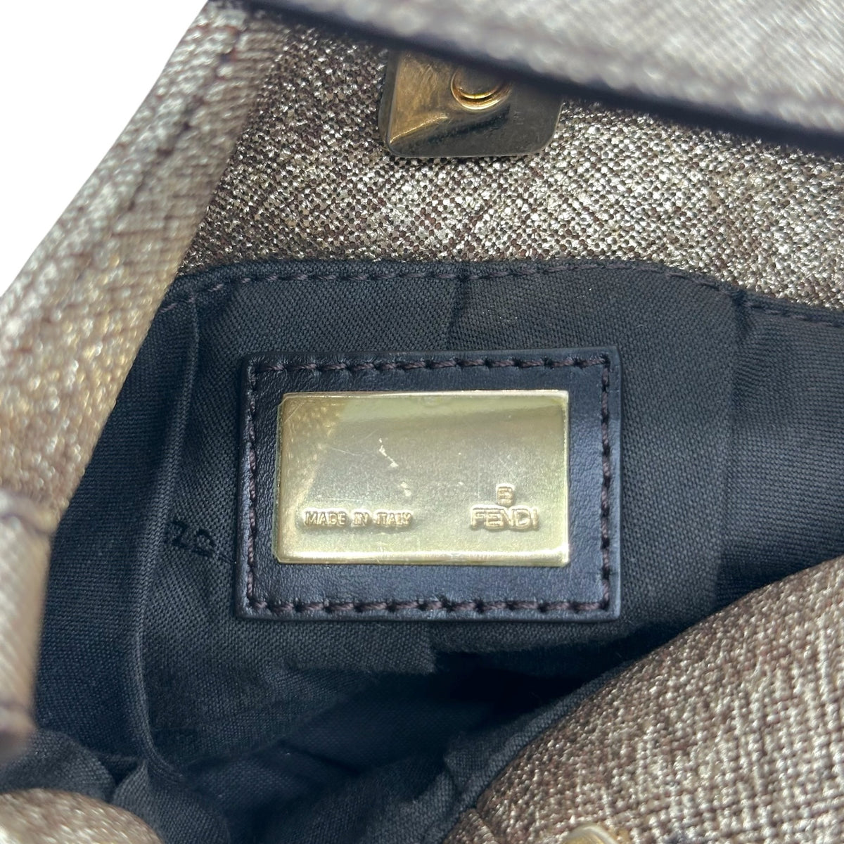 Fendi Gold Leather Mini Chef Handbag