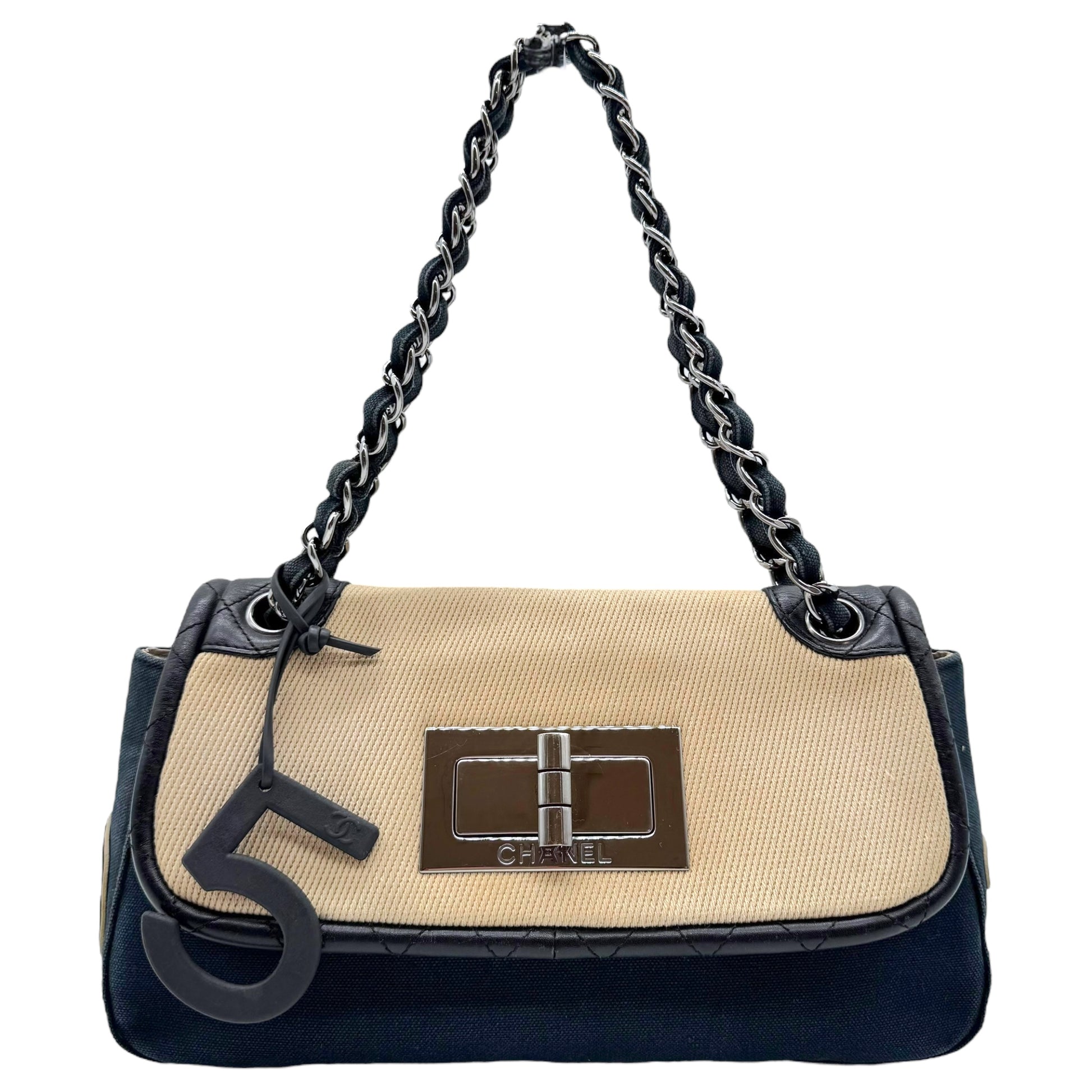 Chanel Sport Navy Blue Canvas Sporty Flap Bag w/ Charm 2004-05 - Outfit Repeater