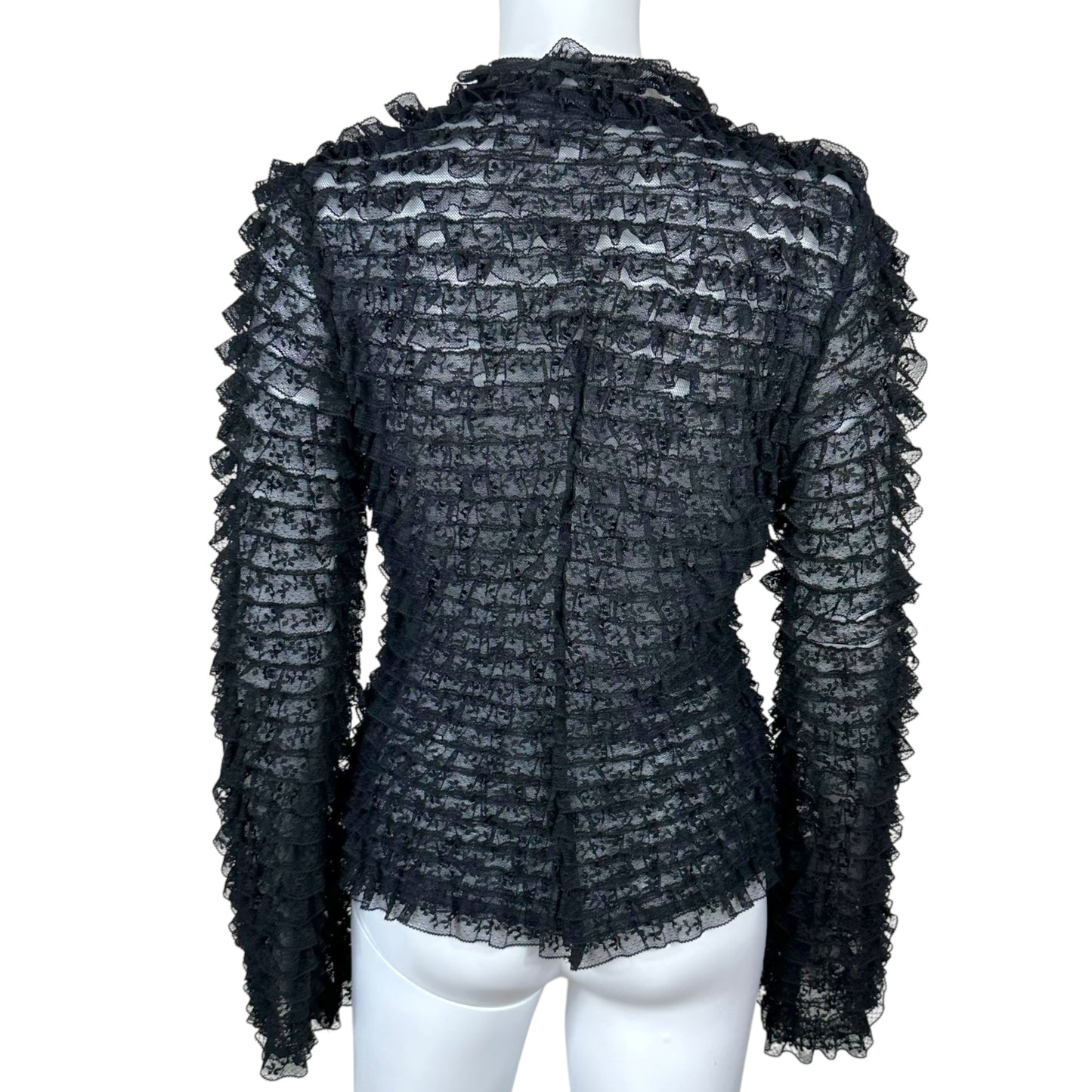 Dolce & Gabbana Lace Tiered Ruffle Cardigan Blouse