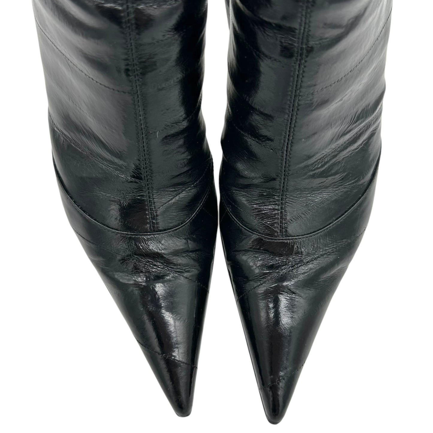 Dolce & Gabbana Black Eel Leather Heeled Boots