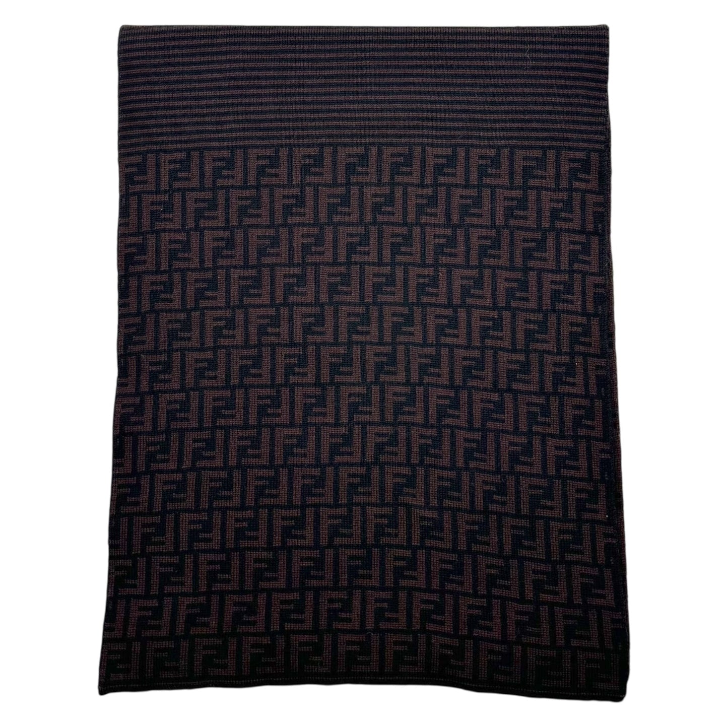 Fendi Brown Zucca Logo Scarf