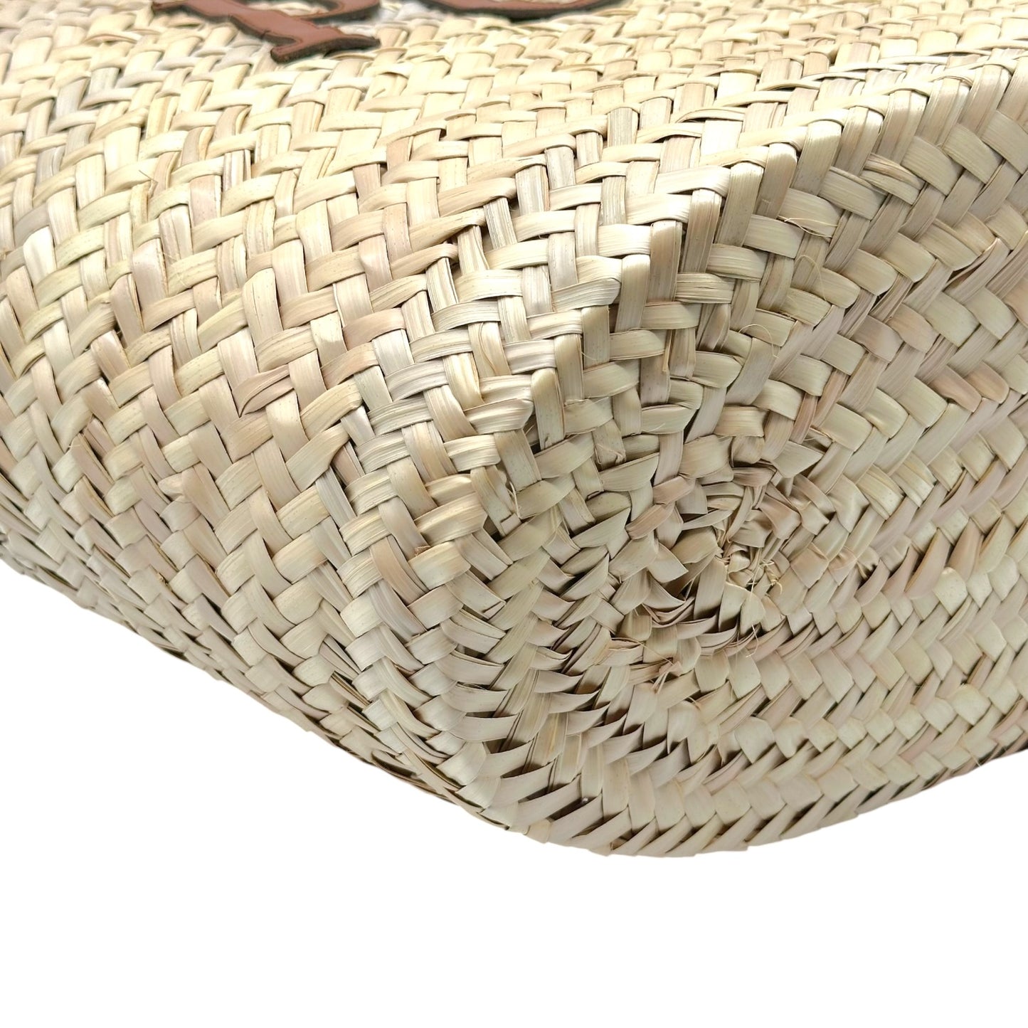 Emilio Pucci Raffia & Leather Logo Beach Tote