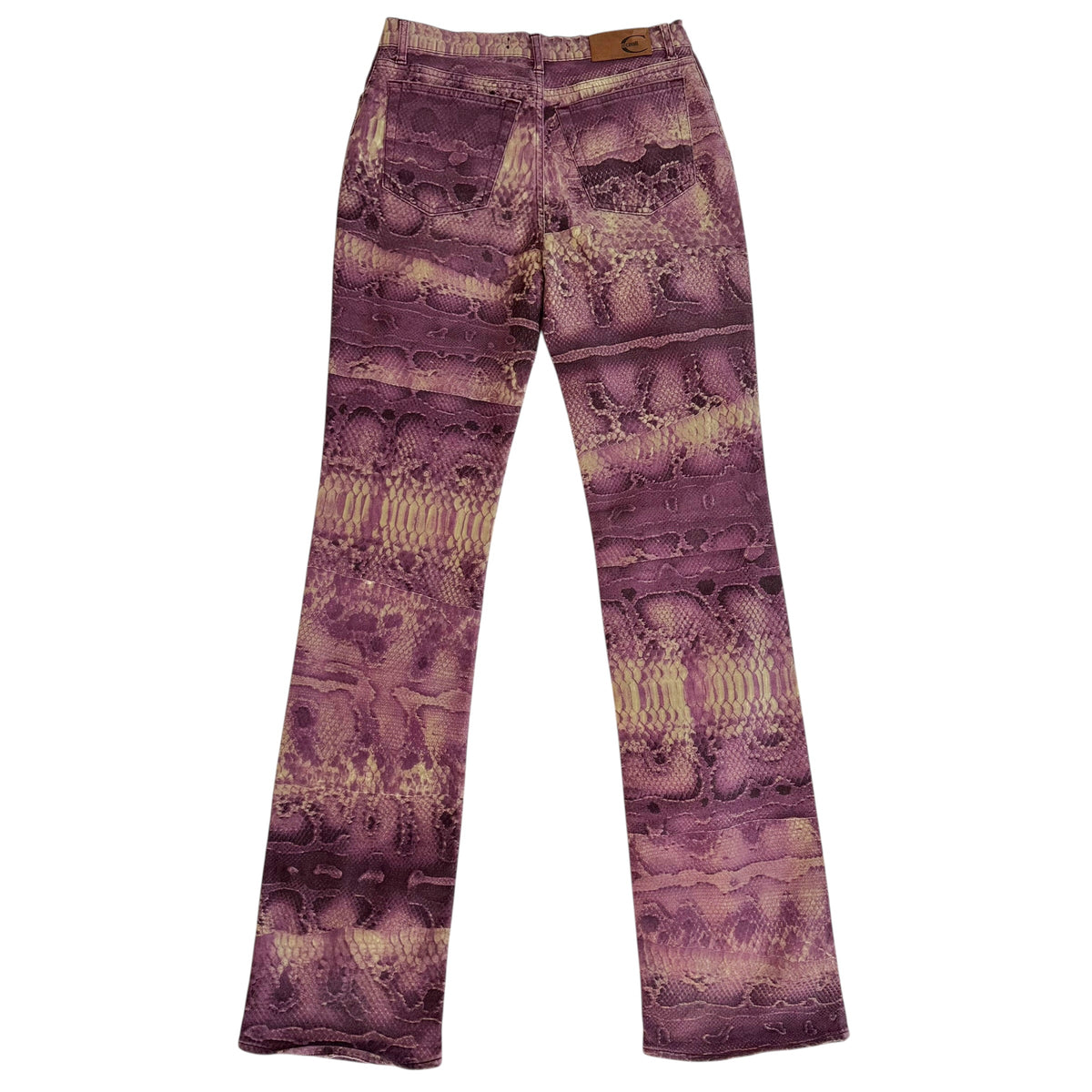 Roberto Cavalli Purple Snakeskin Print Jeans