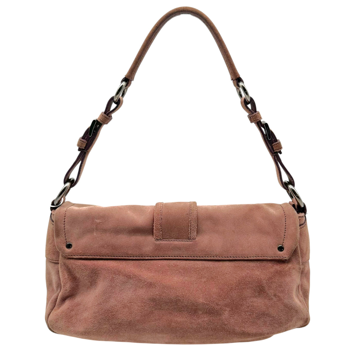 Prada Suede Shoulder Bag Dusty Rose Pink