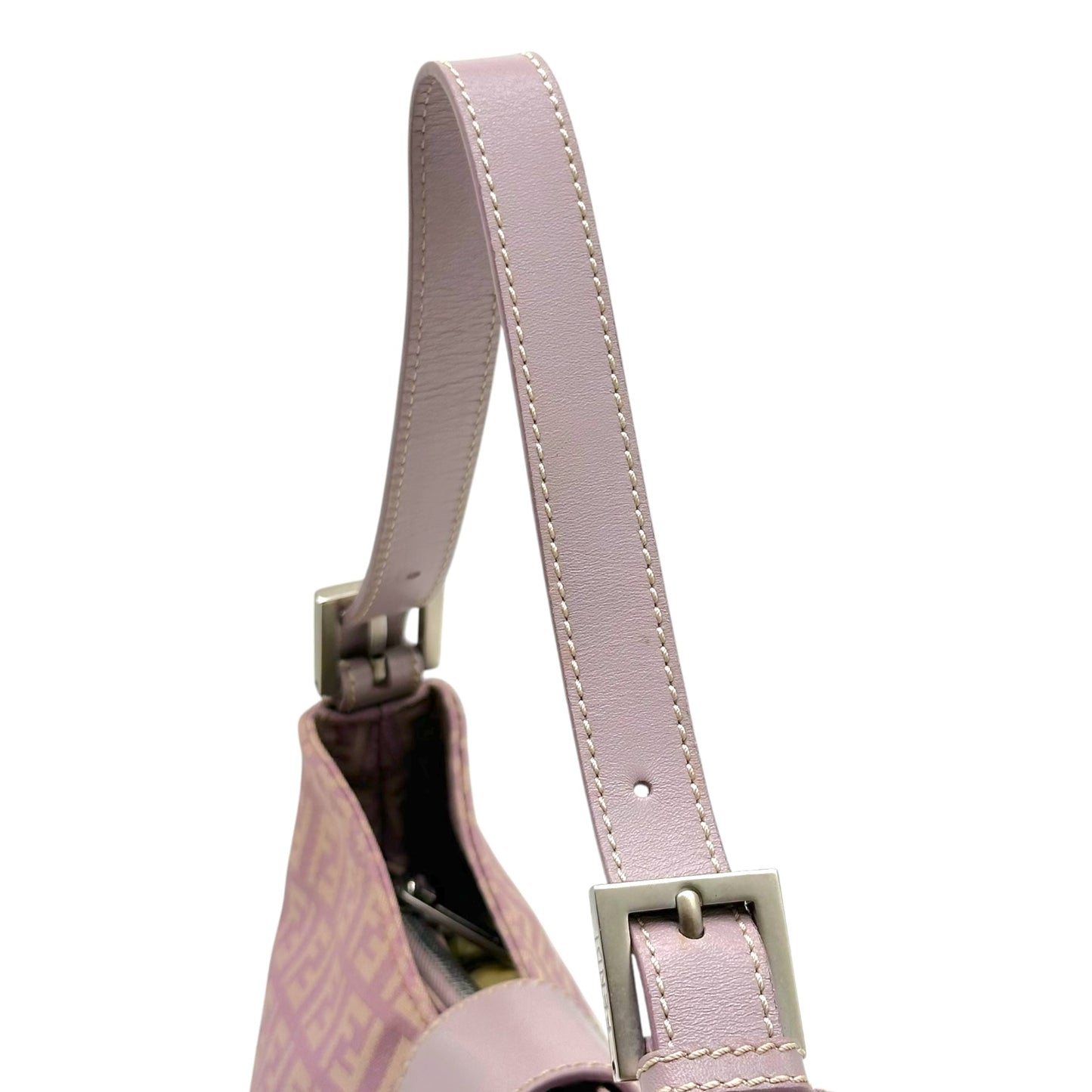 Fendi Lavender Zucchino Monogram Shoulder Baguette Bag