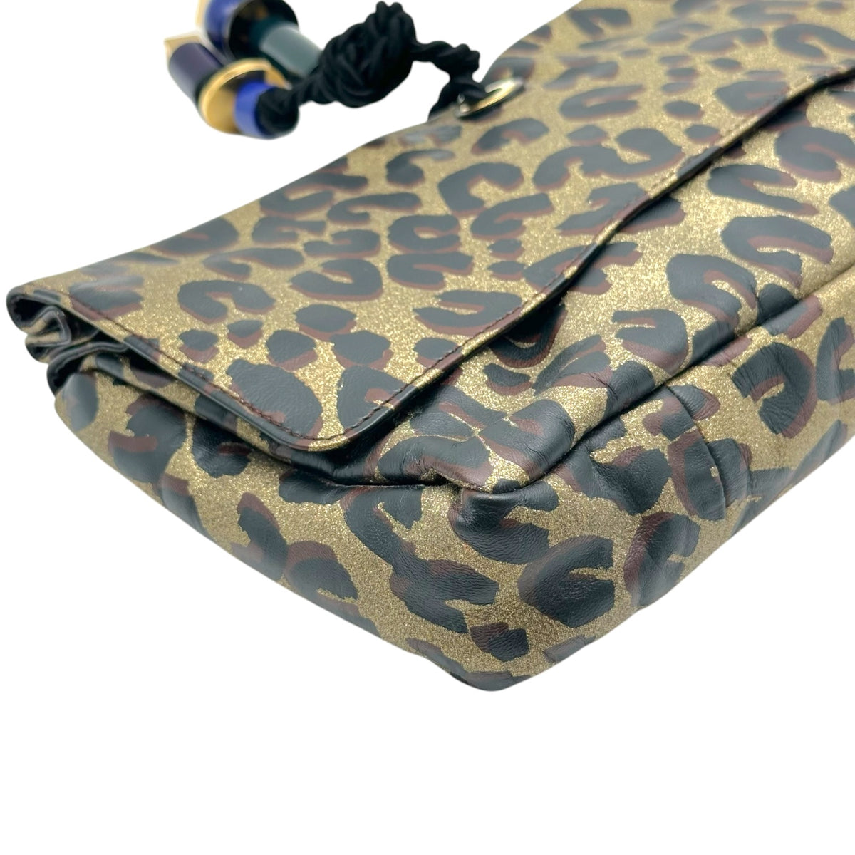 Louis Vuitton Clutch Bag Metallic Leopard Print