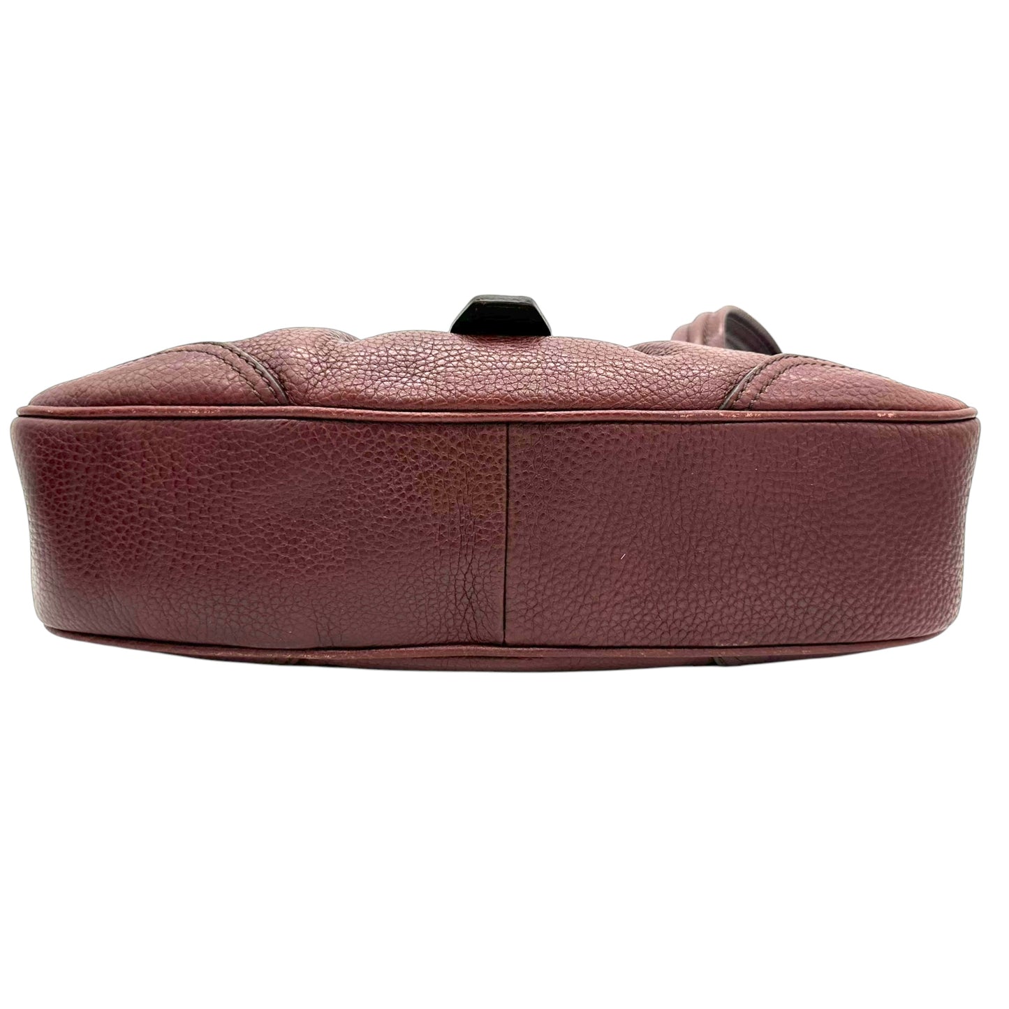 Celine Burgundy Leather Buckle Shoulder Bag - Outfit Repeater