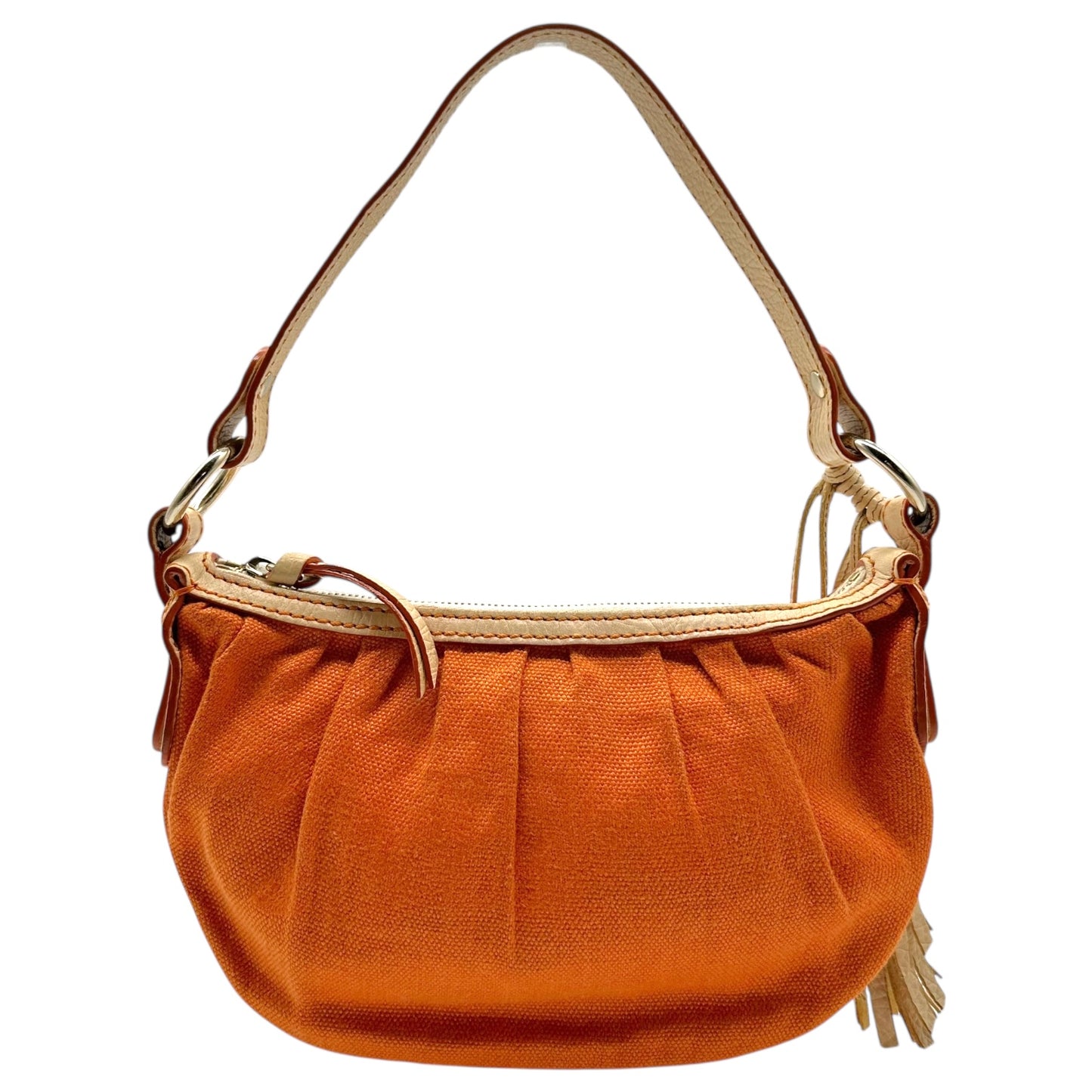 Celine Orange Mini Bag w/ Logo Charm - Outfit Repeater