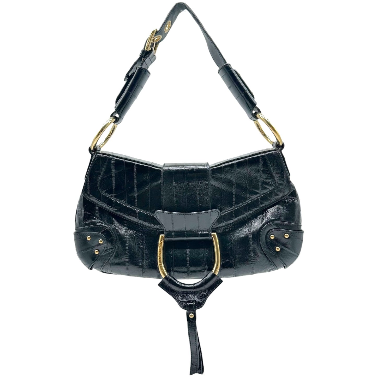 Dolce & Gabbana Black Eel Skin Shoulder Bag