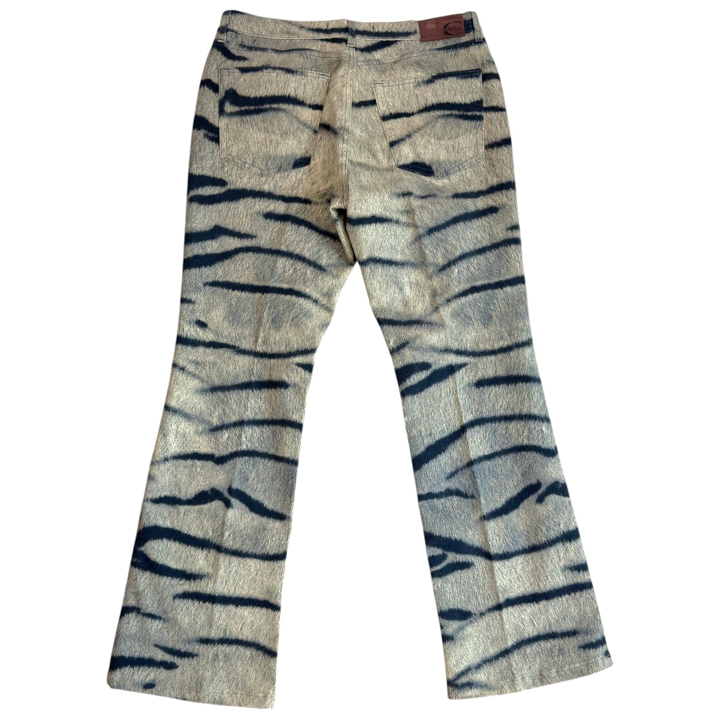 Roberto Cavalli Beige Tiger Print Jeans