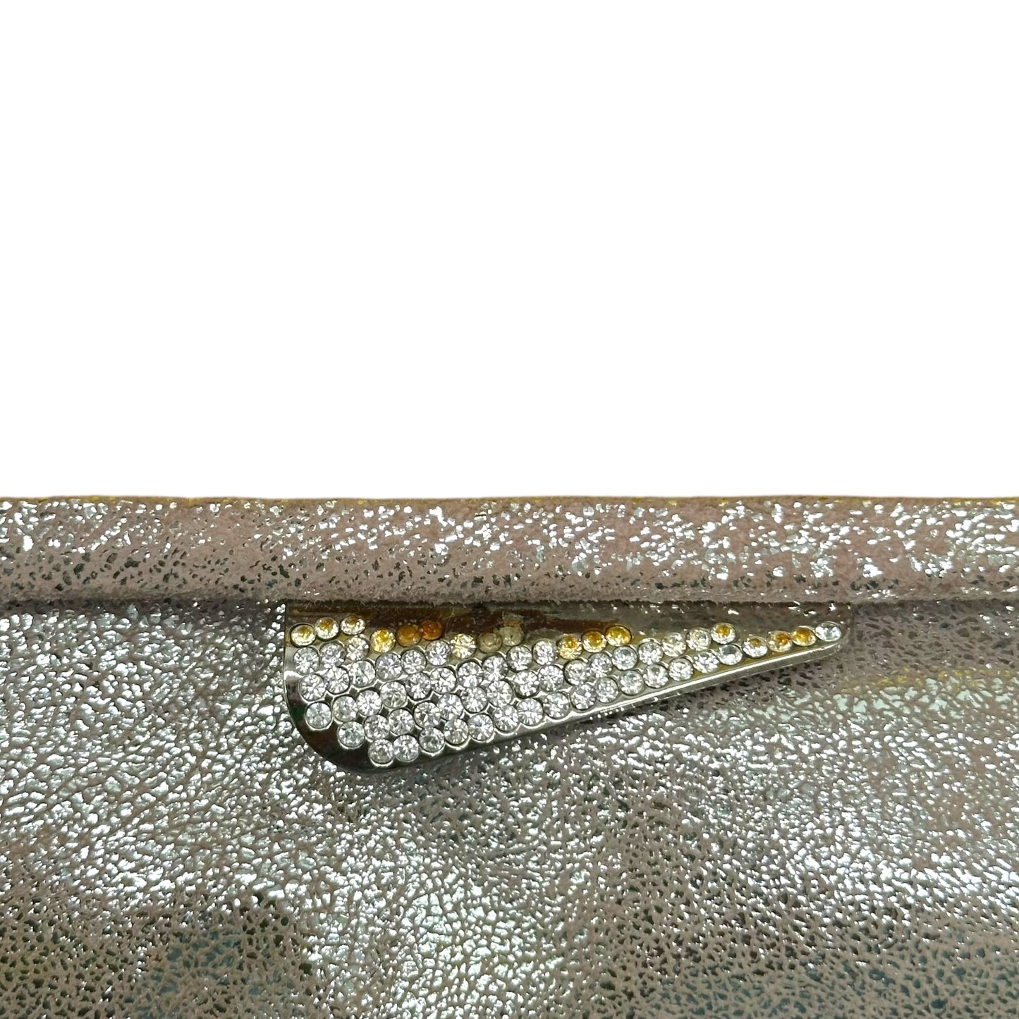 Fendi Metallic Pink & Silver Suede 2-Way Clutch Bag