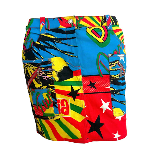 Christian Dior S/S 2004 Rasta Comic Print Mini Skirt NEW