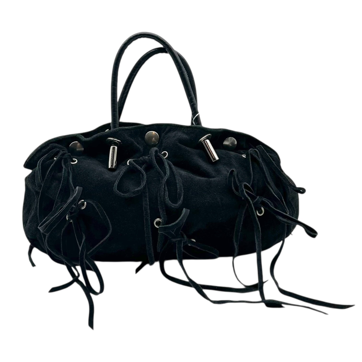 Dolce & Gabbana Black Suede Bow Embellished Mini Bag - Outfit Repeater