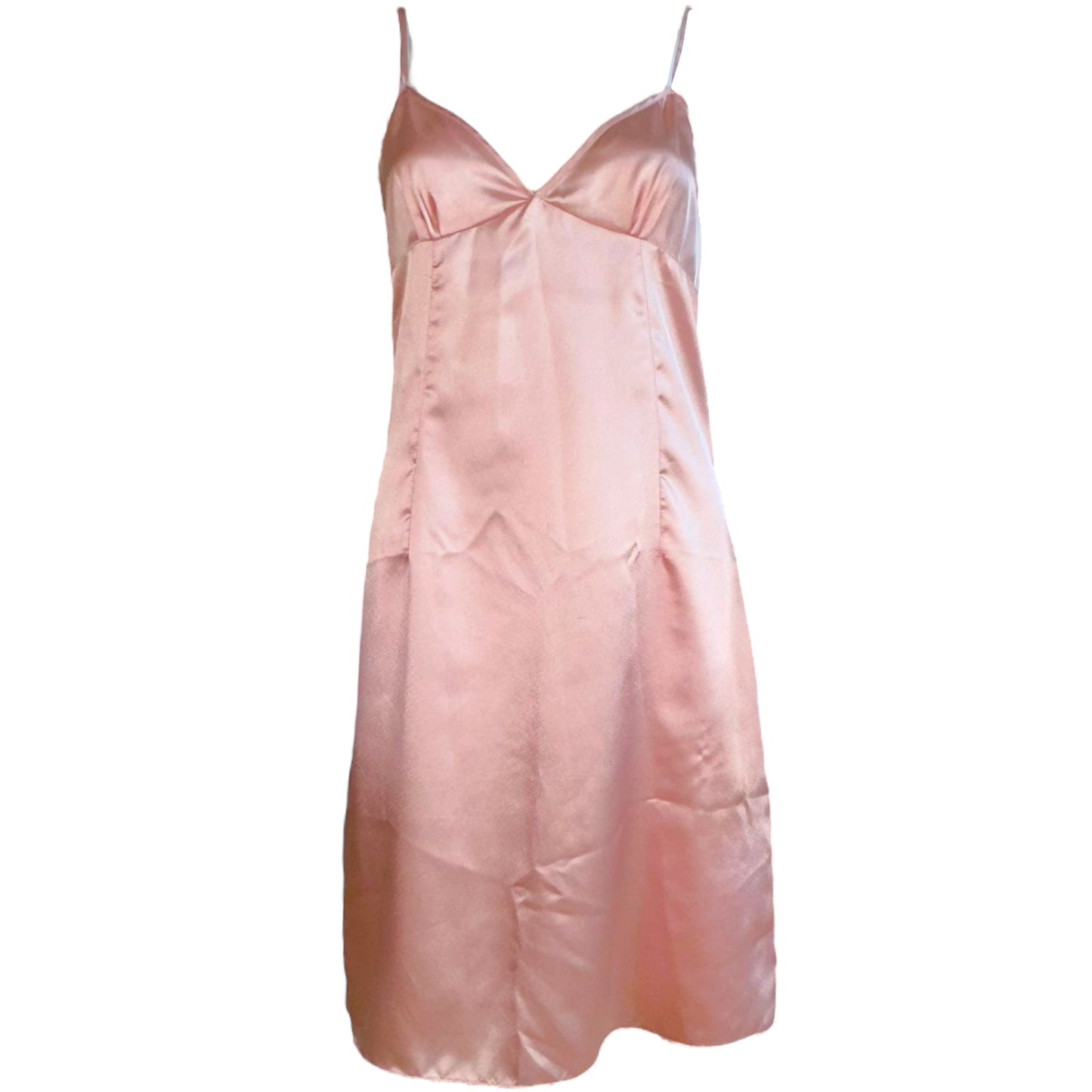 Galliano Pink Silk Slip Midi Dress