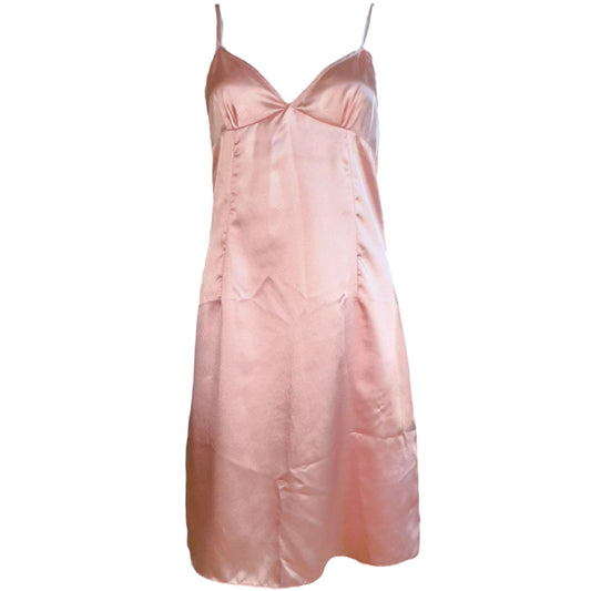 Galliano Pink Silk Slip Midi Dress