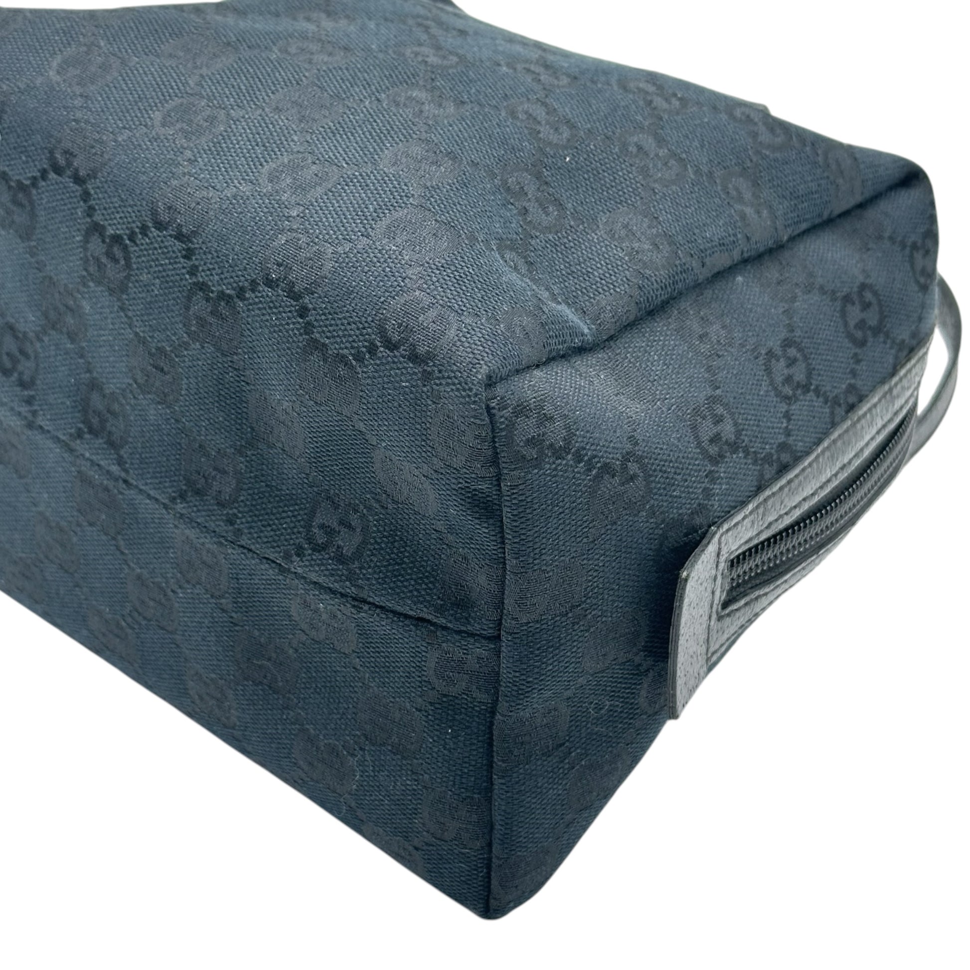 Gucci Black Monogram Top Handle Pochette Bag
