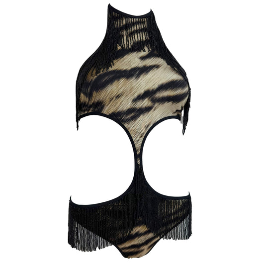 Roberto Cavalli Tiger Print Monokini One-Piece Swimsuit