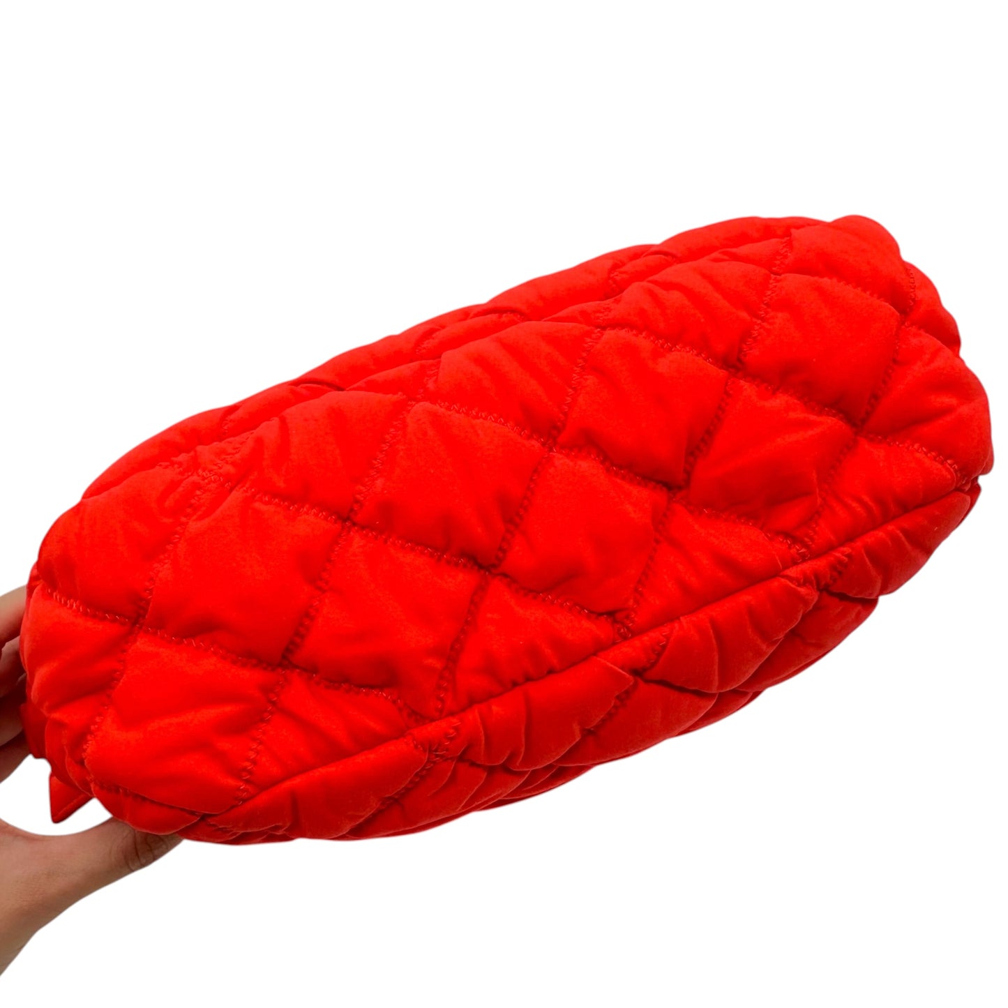 Chanel Bubble Quilt Bowler Bag Neon Red-Orange