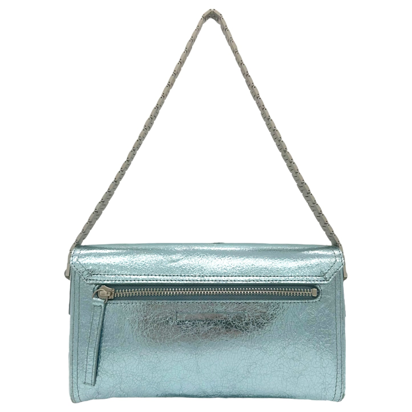 Jean Paul Gaultier Metallic Blue Leather Barrel Bag