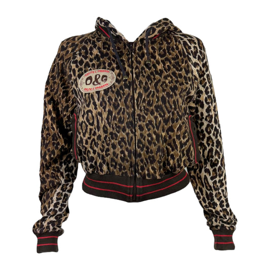 D&G Dolce & Gabbana 'My Favorite Jogging Clothes' Leopard Print Crop Hoodie - Outfit Repeater