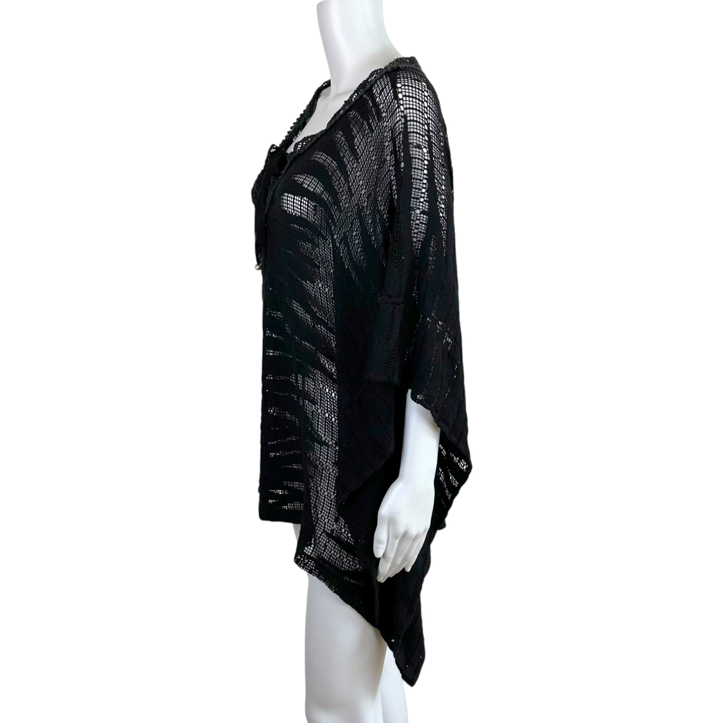 Roberto Cavalli Black Zebra Cashmere Knit Beach Cover-Up