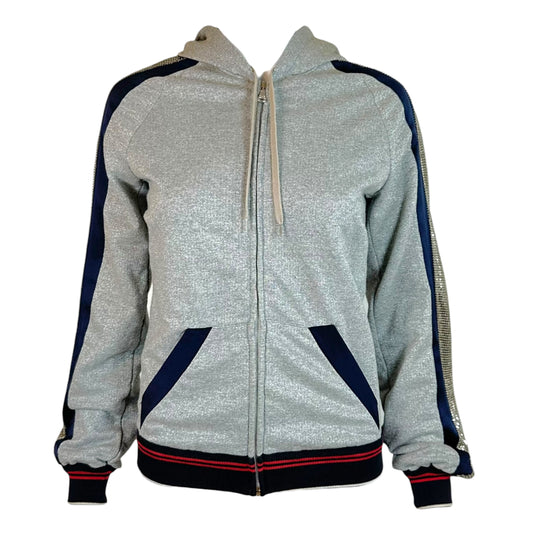 D&G Dolce & Gabbana Silver Chainmail & Silk Zip-Up Hoodie - Outfit Repeater