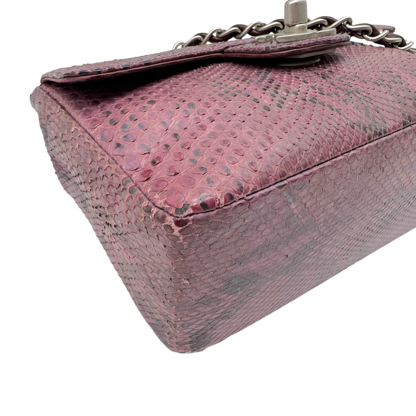 Chanel Purple Python Small Square Flap Bag