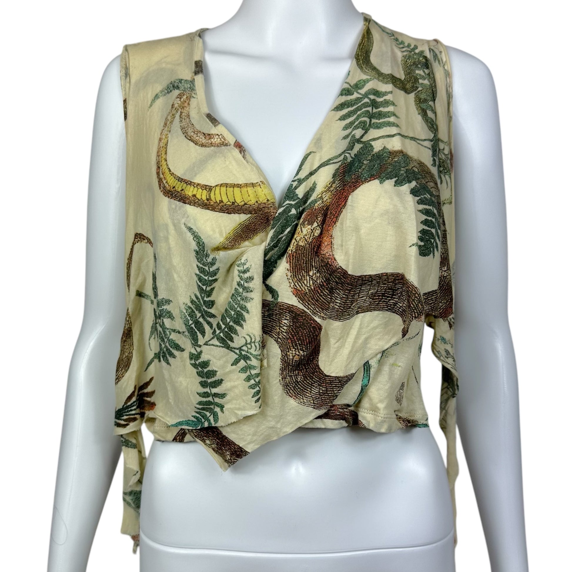 Just Cavalli by Roberto Cavalli Ivory Snake Print Crop Top - Outfit Repeater