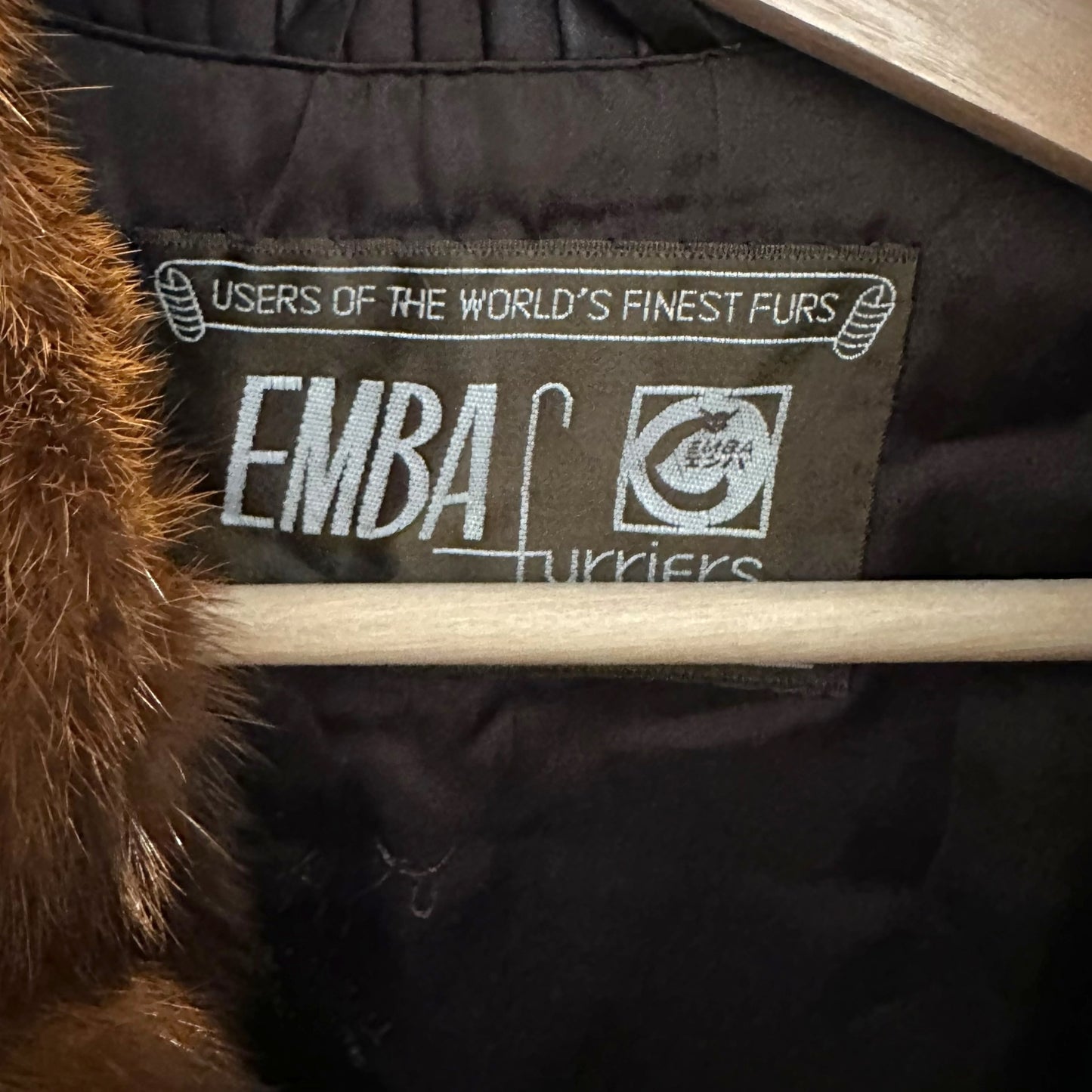 Vintage Emba Brown Beaver Fur Trench Coat