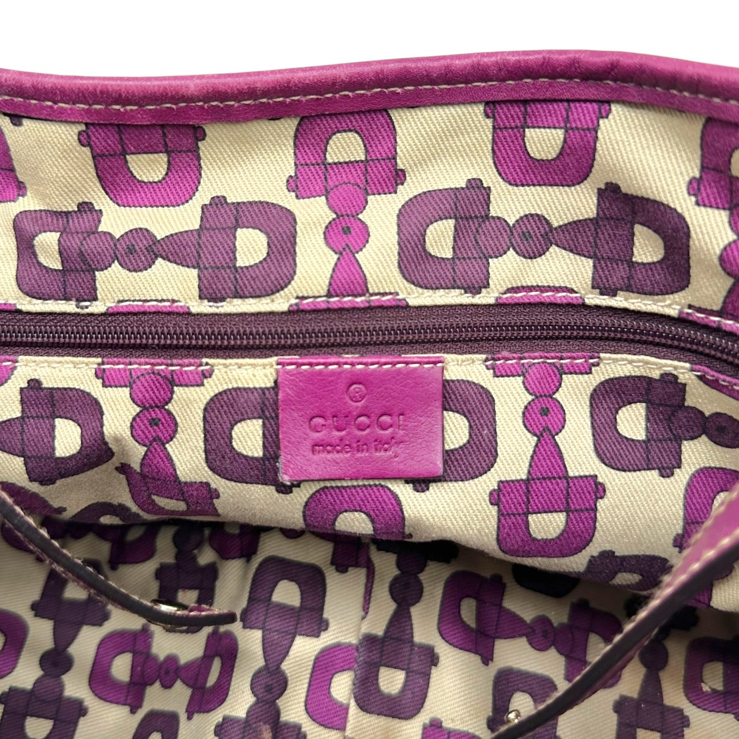 Gucci Magenta Guccissima Monogram Shima Shoulder Bag